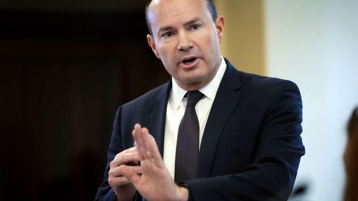 U.S. Sen. Mike Lee speaks to House Democrats at the Capitol in Salt Lake City on Feb. 21. Lee on Monday praised a Supreme Court ruling on presidential immunity, while some Utah Democrats cast the decision as anti-democratic.