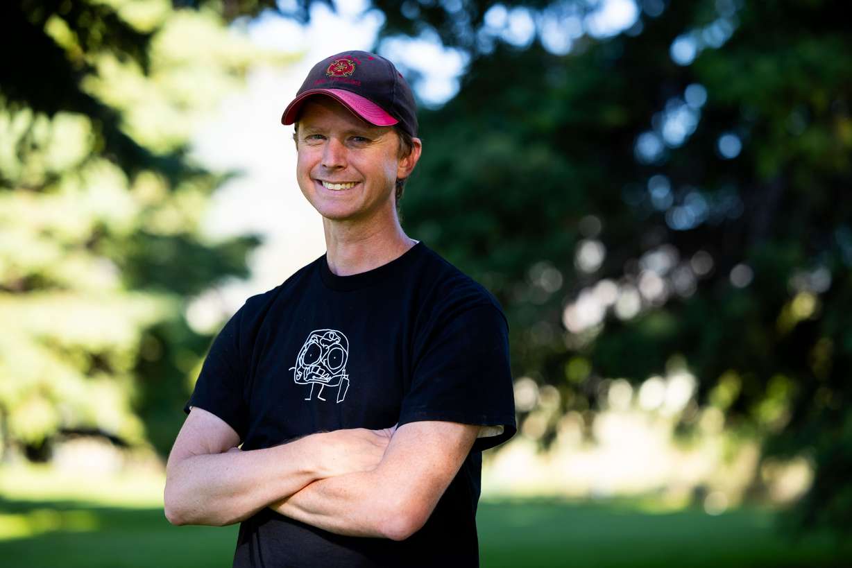 DJ Kimball poses for a portrait at Fort Utah Park in Provo on June 4. The heavily Republican state of Utah will likely decide its next U.S. senator on June 25 in the hotly contested primary election to replace Sen. Mitt Romney.