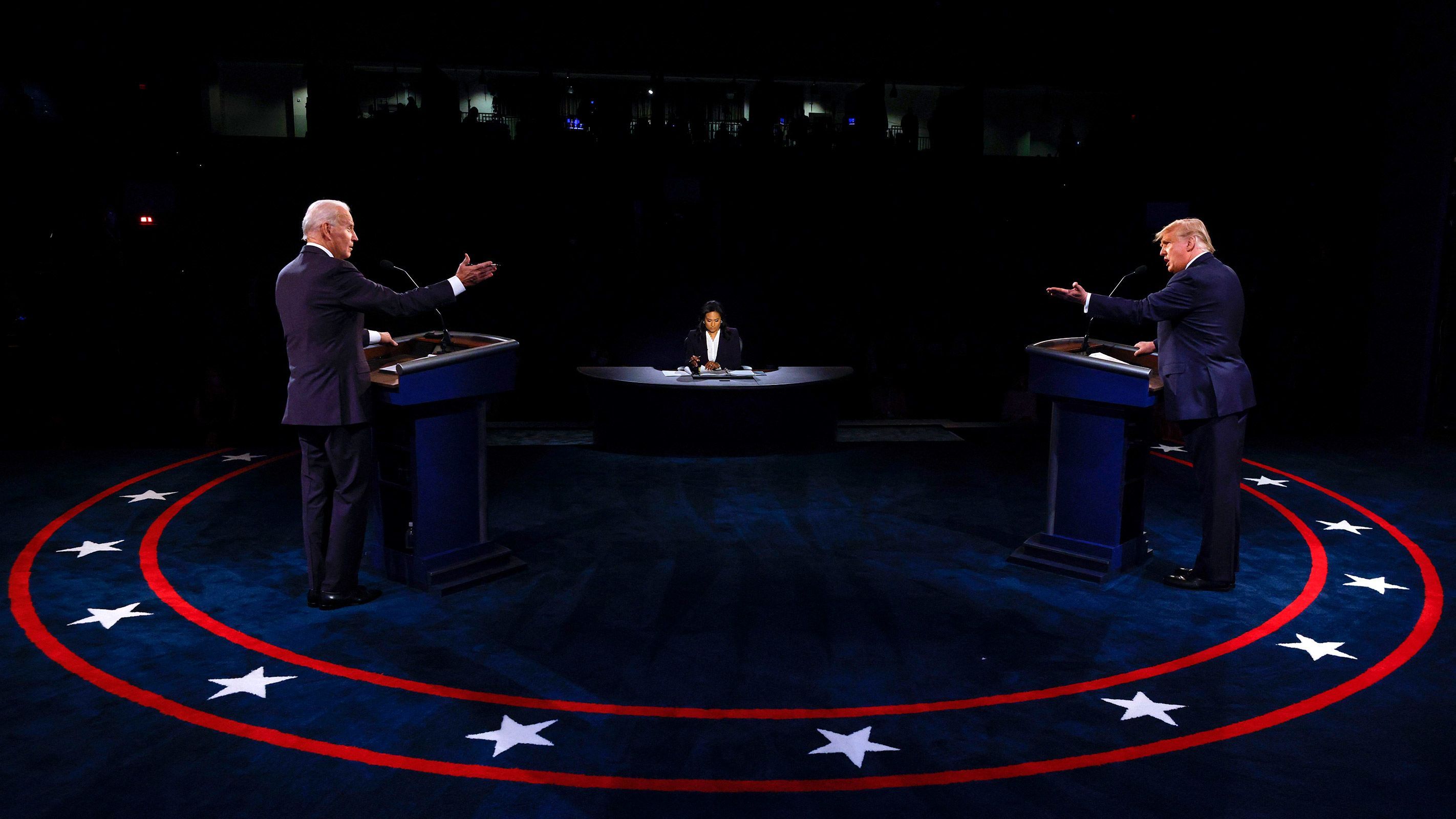 Donald Trump and Joe Biden participate in a presidential debate, at Belmont University in Nashville, Tennessee, in October 2020. CNN has released additional details on the parameters agreed upon by the Trump and Biden campaigns for the first presidential debate of the 2024 election.