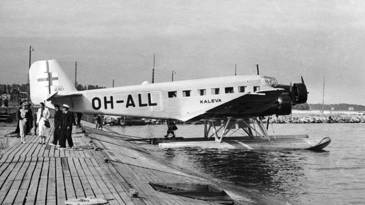 The Junkers Ju 52 is parked at the Katajanokka harbor in Helsinki July 14, 1936. The mystery of a passenger plane gone missing after it was shot down by Soviet bombers appears to finally be solved eight decades later.
