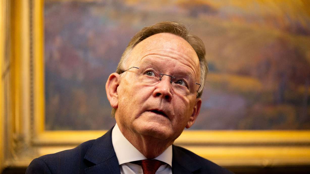 Senate President Stuart Adams, R-Layton, speaks at the state Capitol in Salt Lake City on March 1, 2024. Adams faces three Republican challengers as he seeks reelection later this year.