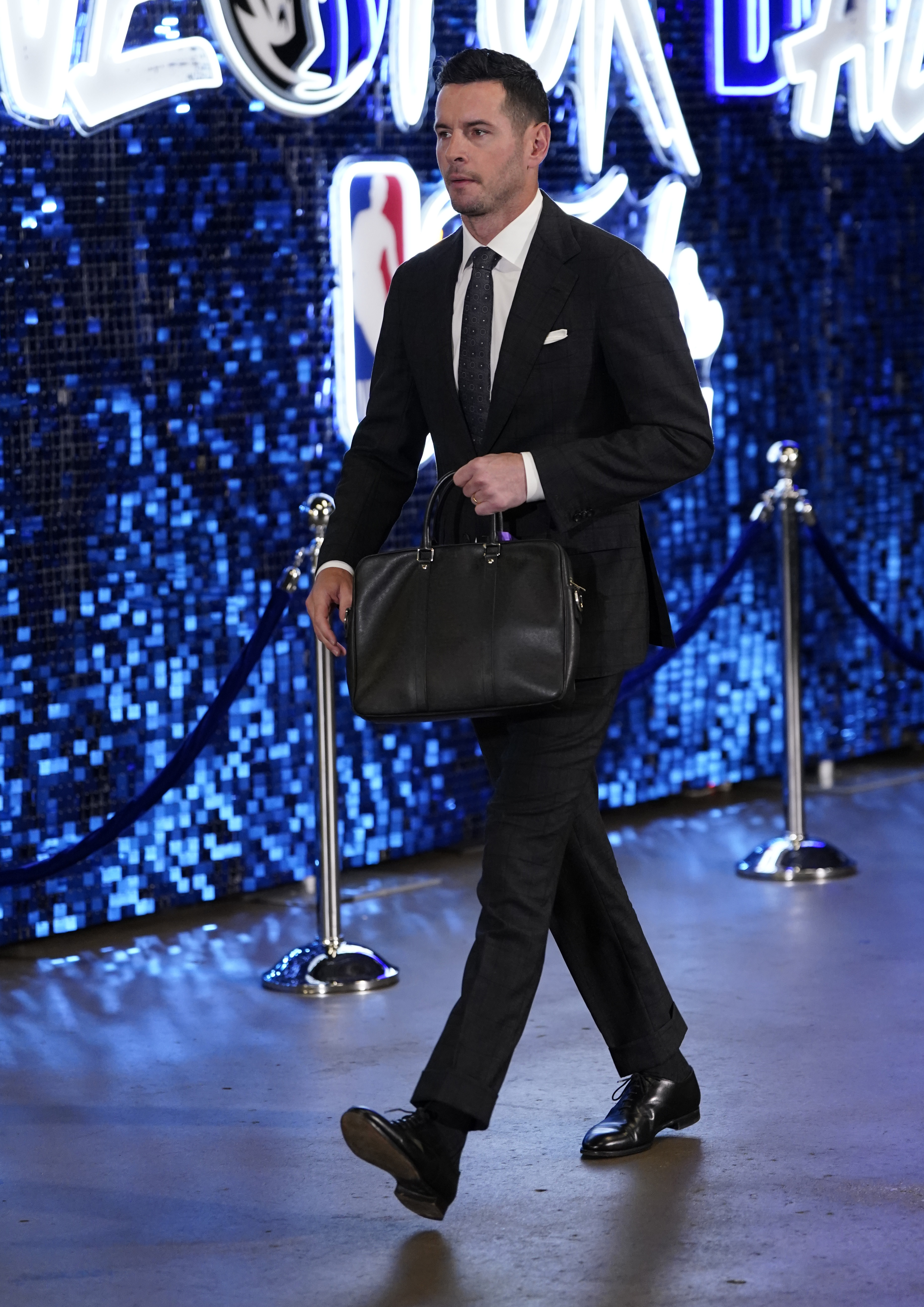 J.J. Redick arrives for Game 4 of the NBA basketball finals between the Dallas Mavericks and the Boston Celtics, Friday, June 14, 2024, in Dallas. 