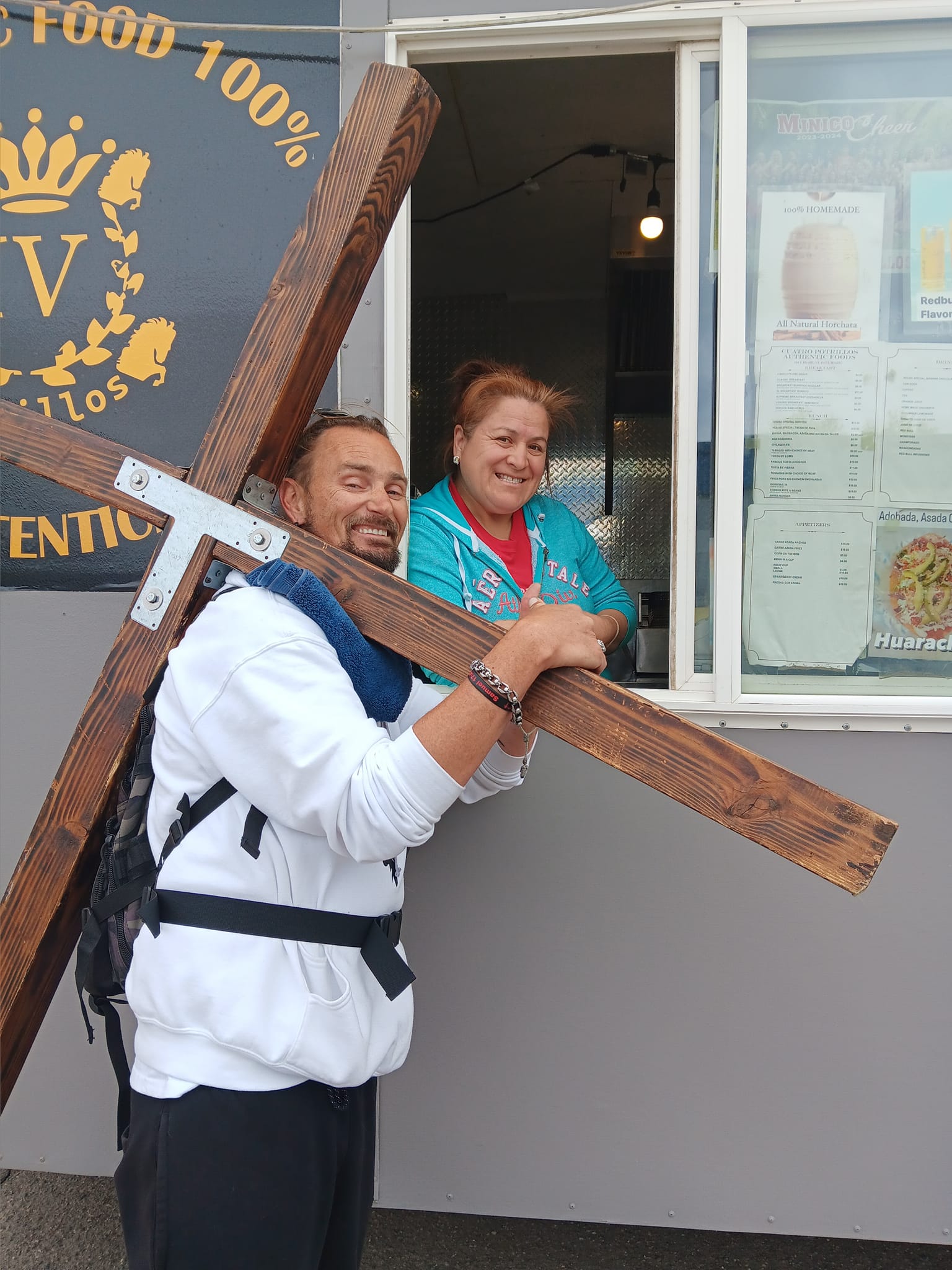 Nick Schindler is carrying a 75-pound cross across the United States, and he's in Utah this month. Schindler says he's spreading the 'gospel of Jesus Christ' and advocating for people experiencing homelessness.