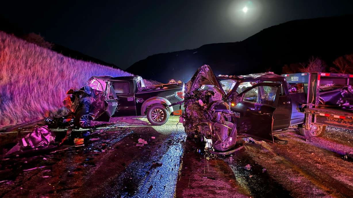 One person was killed in a two-vehicle crash on U.S. 40 near Heber City on Thursday night.