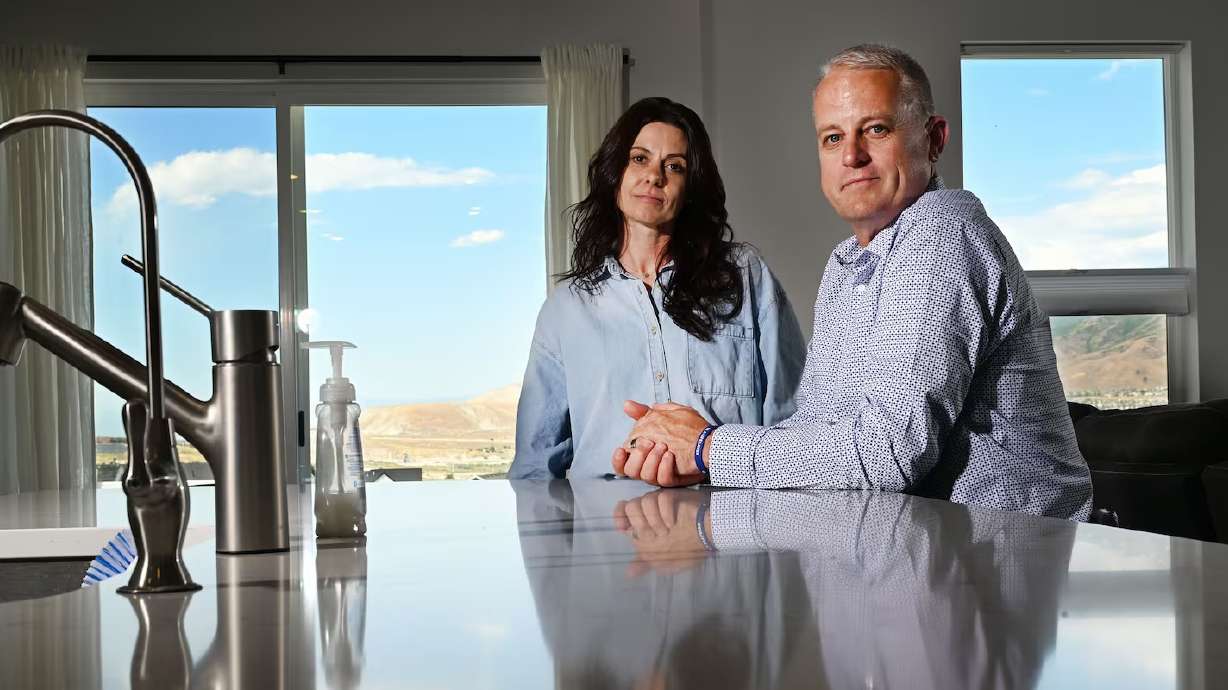 Brook and Andy Anderson are seen in Saratoga Springs on June 12. The couple has talked with their kids about the dangers of using marijuana and why it's harmful to their still-developing brains.