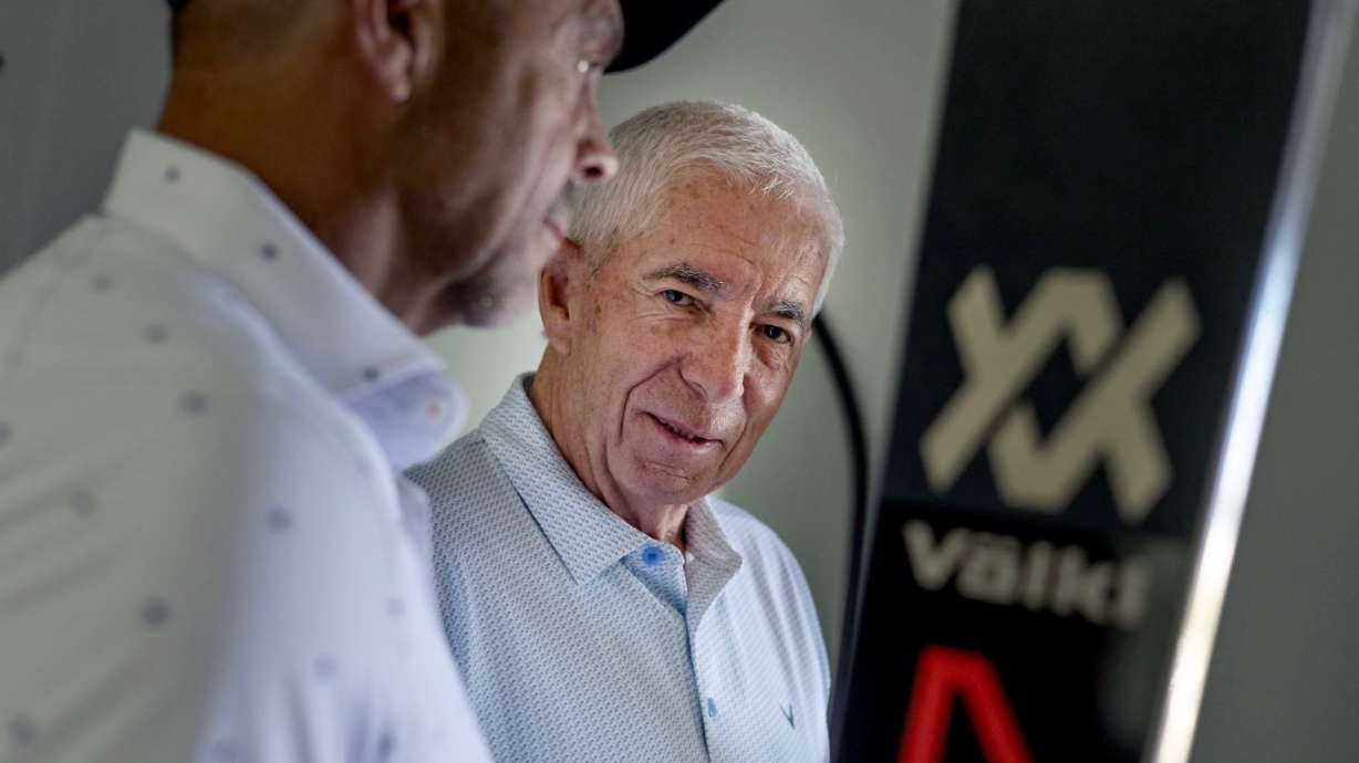 Bart Bruce, left, and his father Rick Bruce are pictured in Clinton on June 14. Rick Bruce worked as a ski patroller at Powder Mountain for 44 years, and Bart Bruce has been skiing there since he was 4 years old.