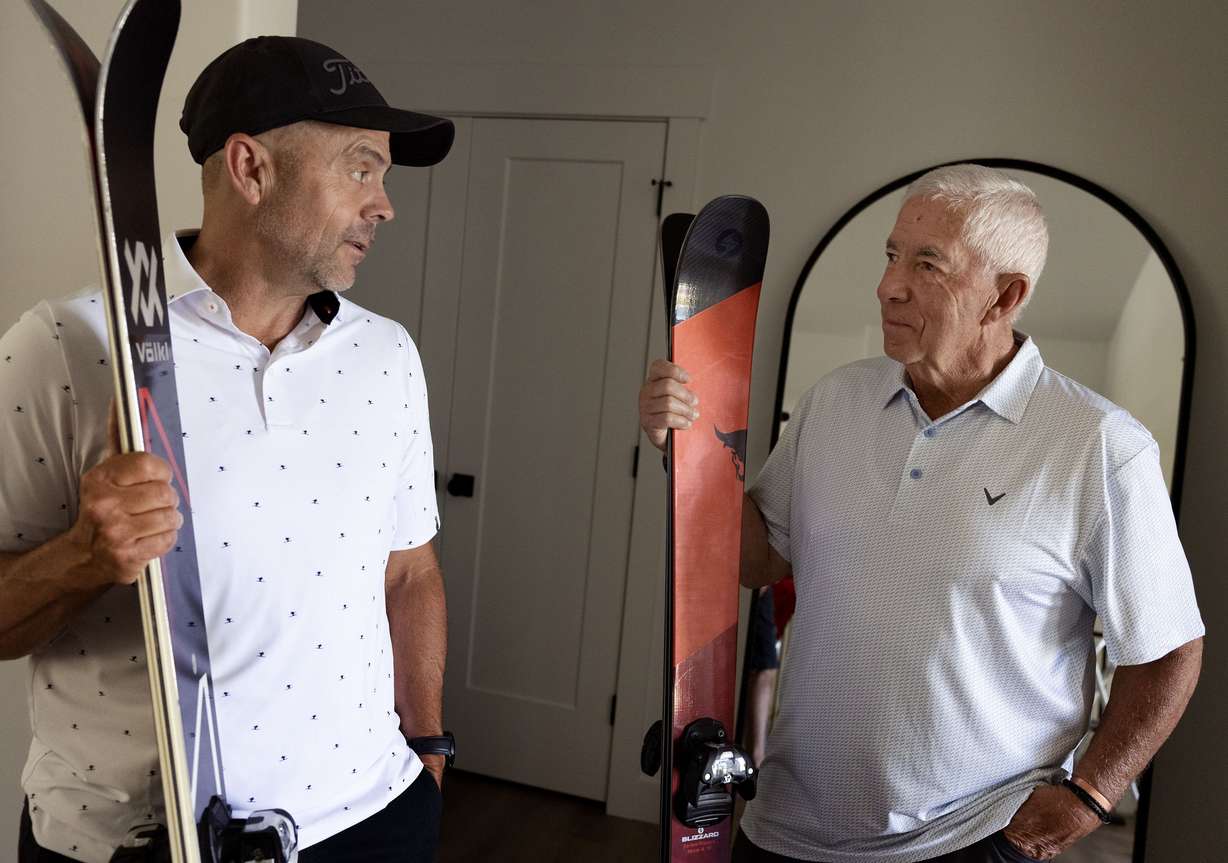 Bart Bruce, left, and his father Rick Bruce are pictured in Clinton on Friday, June 14. Rick Bruce worked as a ski patroller at Powder Mountain for 44 years, and Bart Bruce has been skiing there since he was 4 years old.