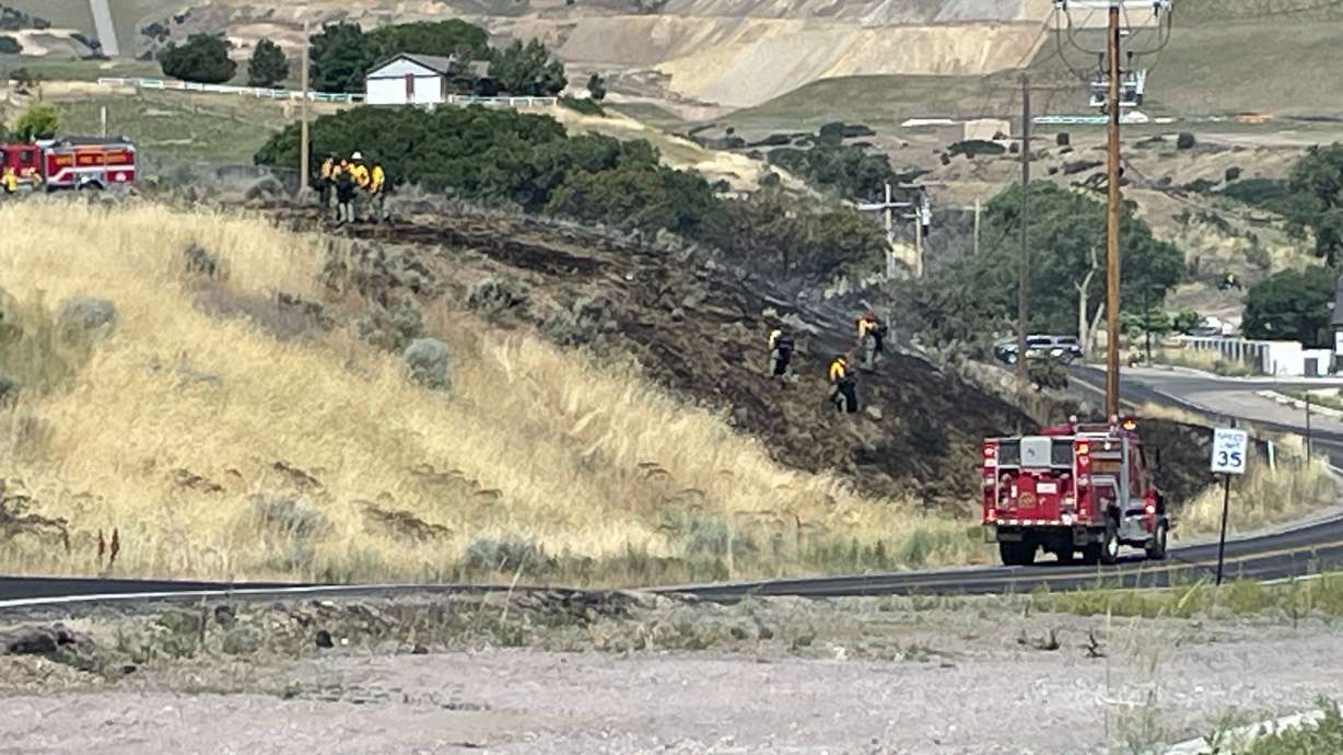 A field fire from power lines has caused a mass power outage in Herriman Sunday morning.