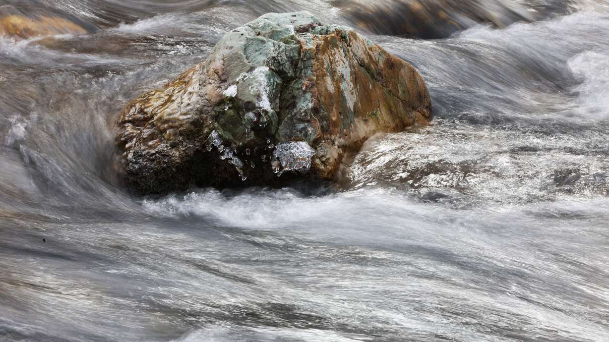 Big Cottonwood Creek in Big Cottonwood Canyon on Feb. 14, 2023. A boil water order was issued for the Diamond Valley community near St. George, in southern Utah.