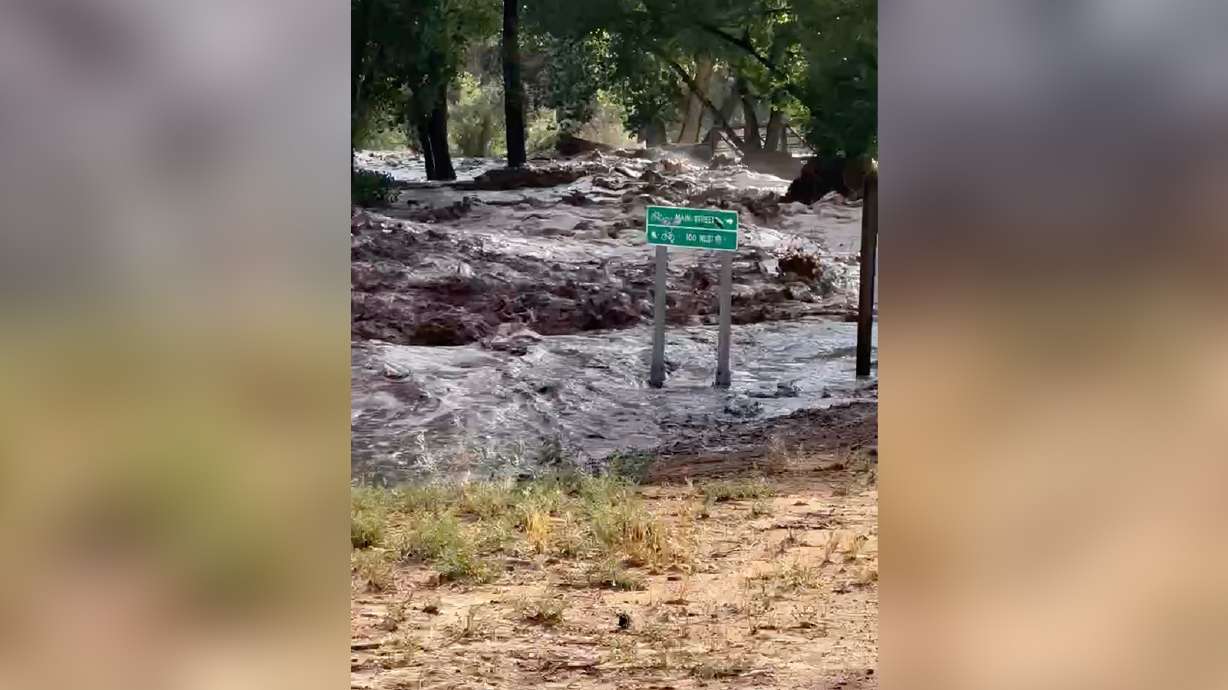 Flash flooding in Moab on Friday. Excessive heat remains a fixture in Utah's northern half, while flash floods are possible across the southern half to start this week — but more showers are possible later in the week.