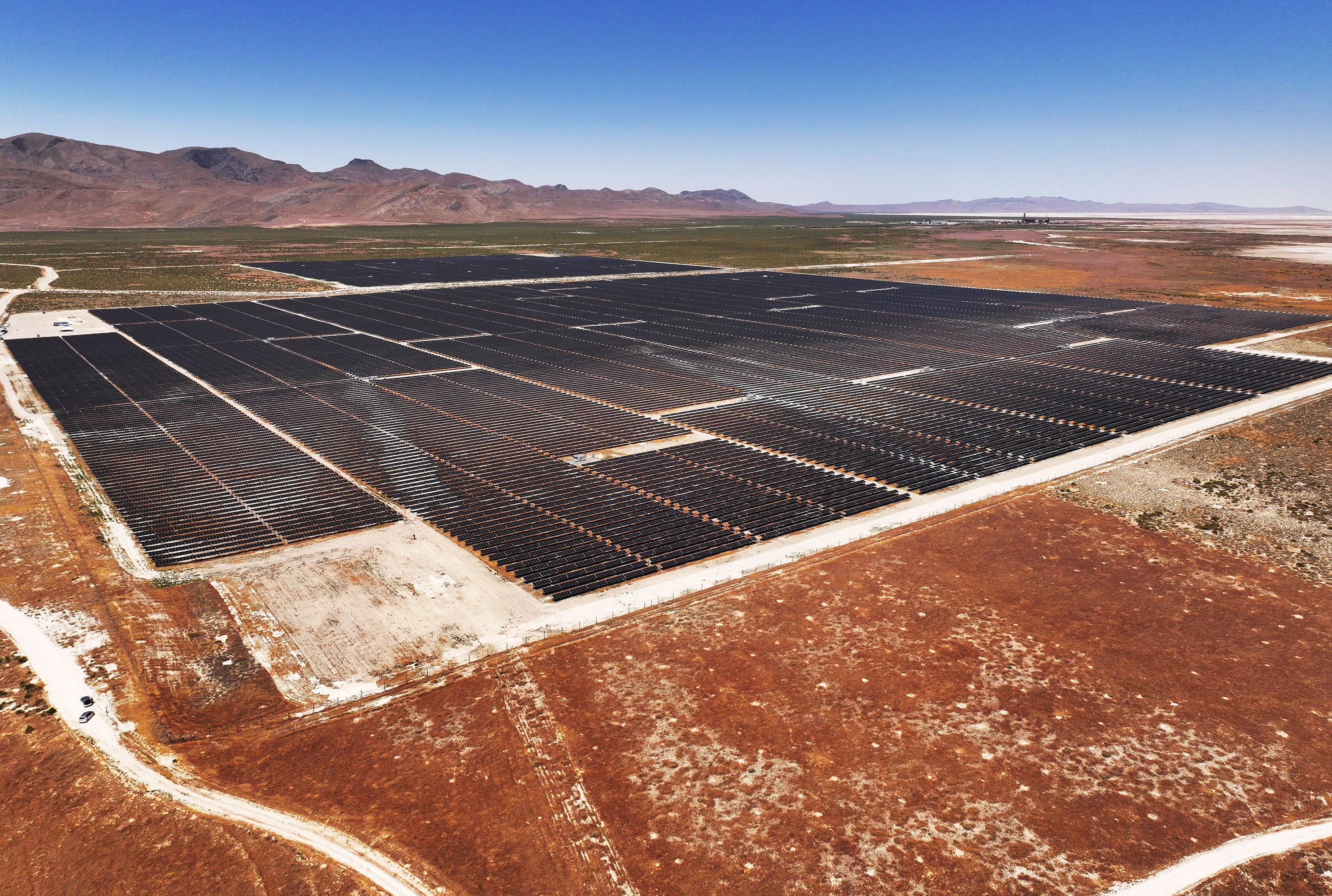 The Elektron Solar Project is pictured west of Grantsville in Tooele County on Monday.