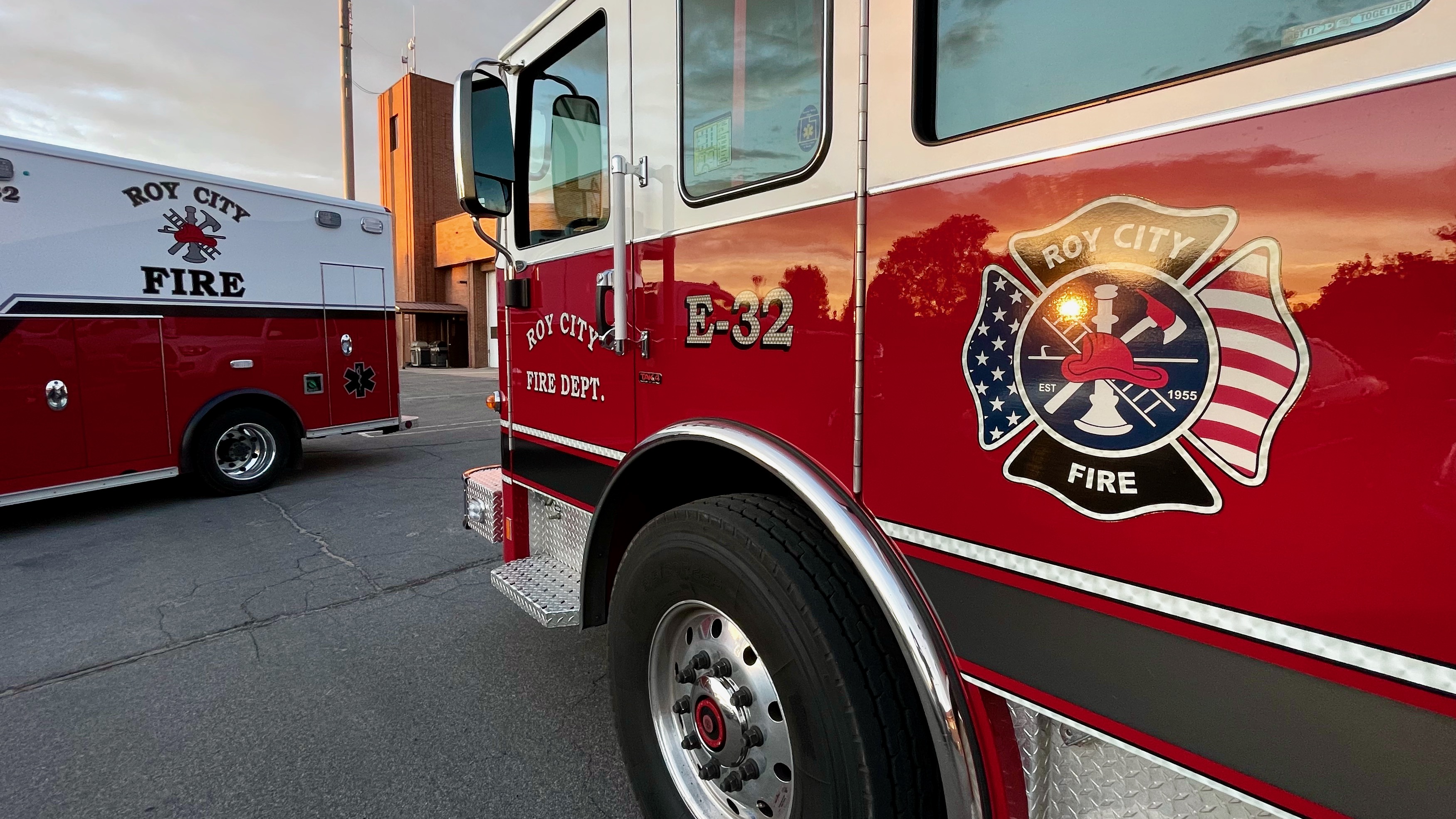 Roy fire vehicles are pictured outside the department headquarters in Roy on June 19. The cities of Roy, South Ogden, Riverdale and Washington Terrace are investigating the possibility of consolidating firefighting operations into a new fire district.