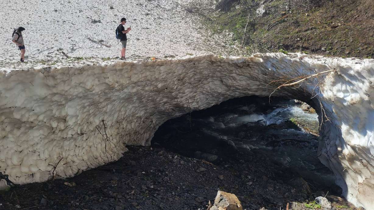 The Timpanogos Emergency Response Team is warning hikers about the potentially dangerous conditions on Mount Timpanogos trails, such as a snow bridge that hikers can fall through.