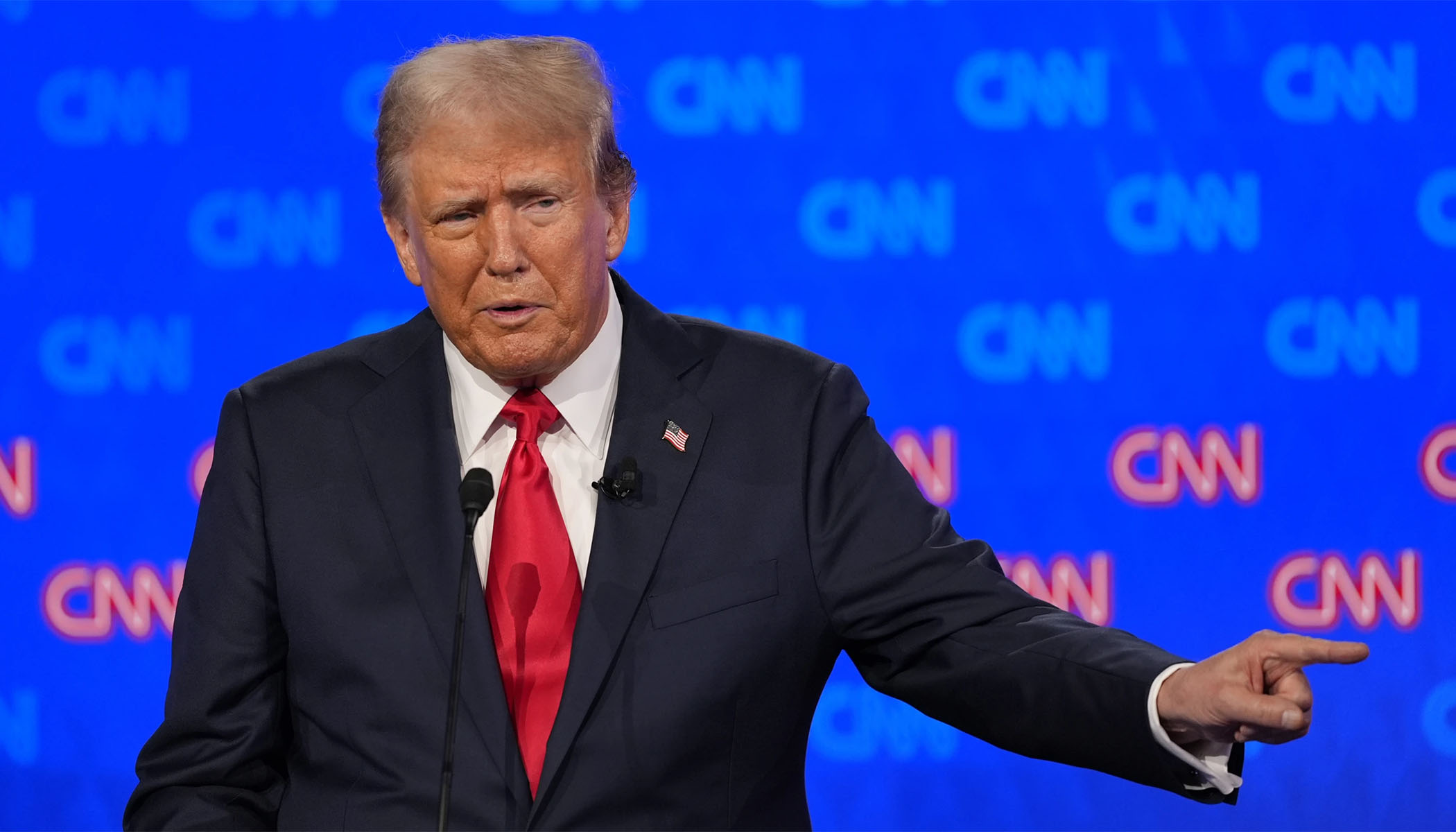 Former president and Republican presidential candidate speaks during a debate in Atlanta on Thursday.