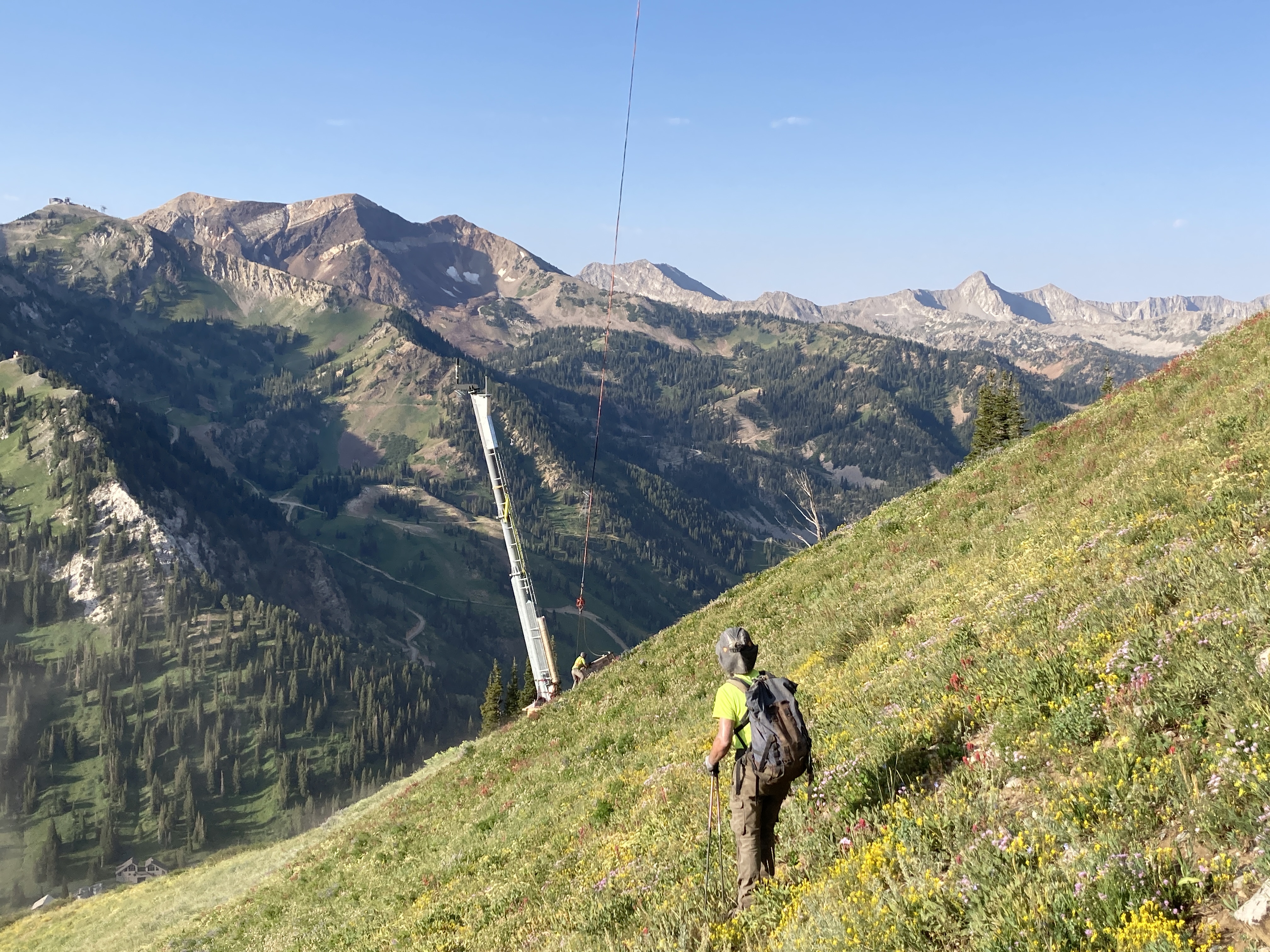 An undated photo of crews installing Wyssen avalanche mitigation towers in Little Cottonwood Canyon. Utah Department of Transportation plans to add 16 more towers in the canyon over the next few months, beginning next week.