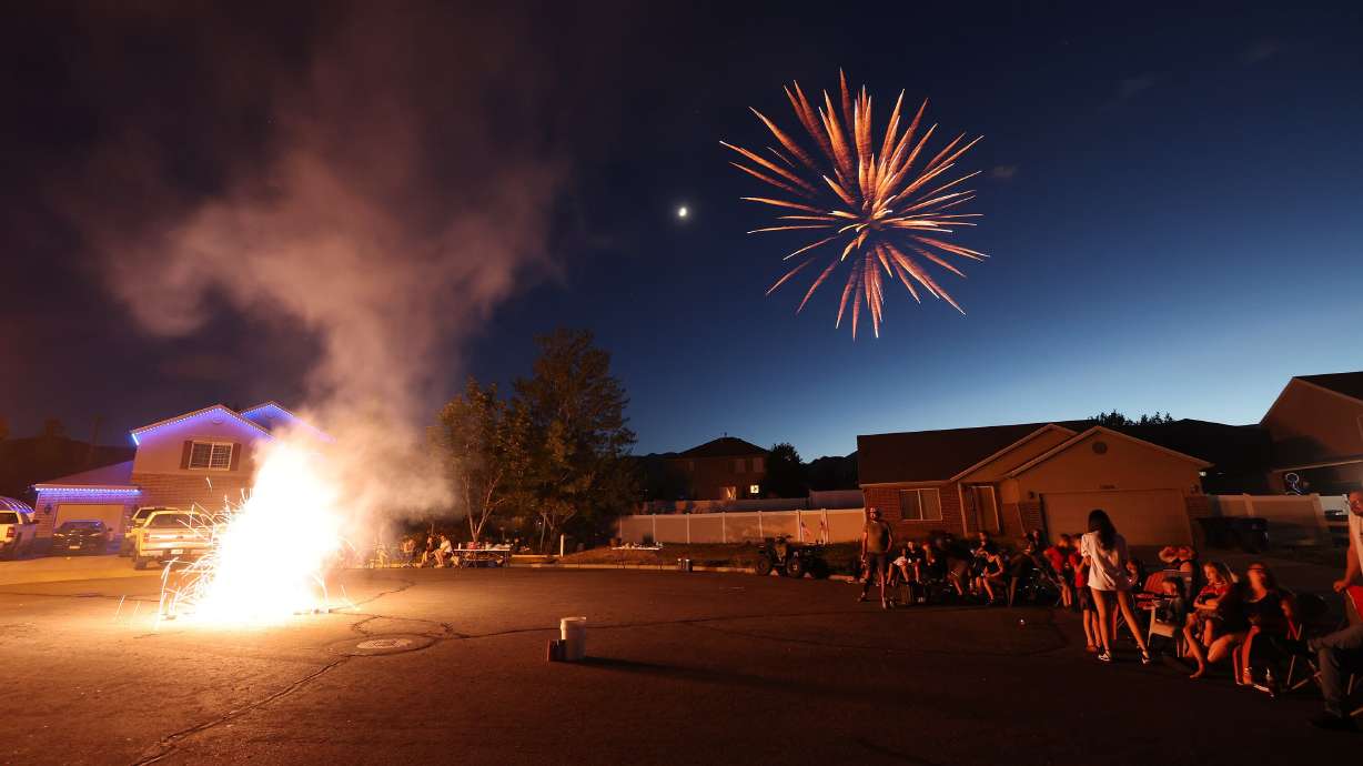 Herriman residents watch fireworks on July 4, 2022. The fun-filled traditions of Independence Day may be a favorite for most people, but not for your pets.