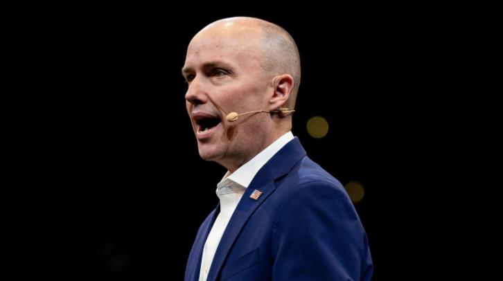 Utah Gov. Spencer Cox speaks at Hale Centre Theatre in Sandy on March 28. Cox will speak as chairman of the National Governors Association in Salt Lake City next week, along with actor Matthew McConaughey.