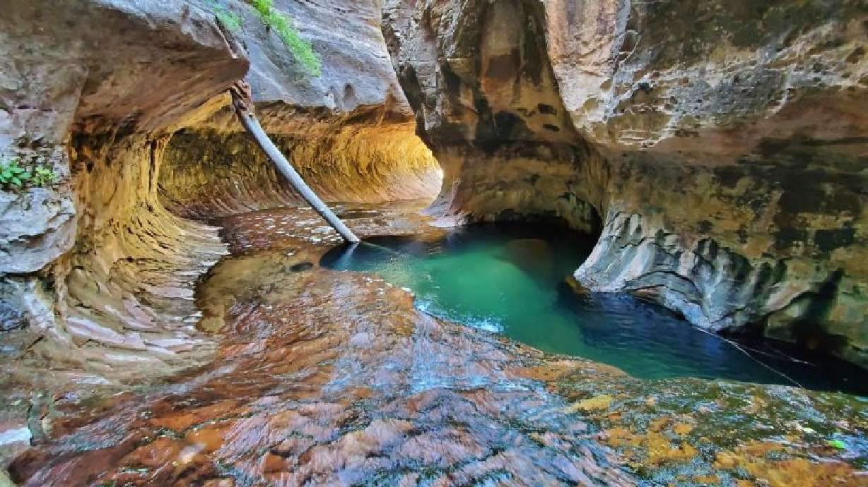 This photo shows the Left Fork of North Creek, called The Subway, in Zion National Park in this undated photo. First responders managed two rescue operations in Zion National Park on Sunday afternoon.