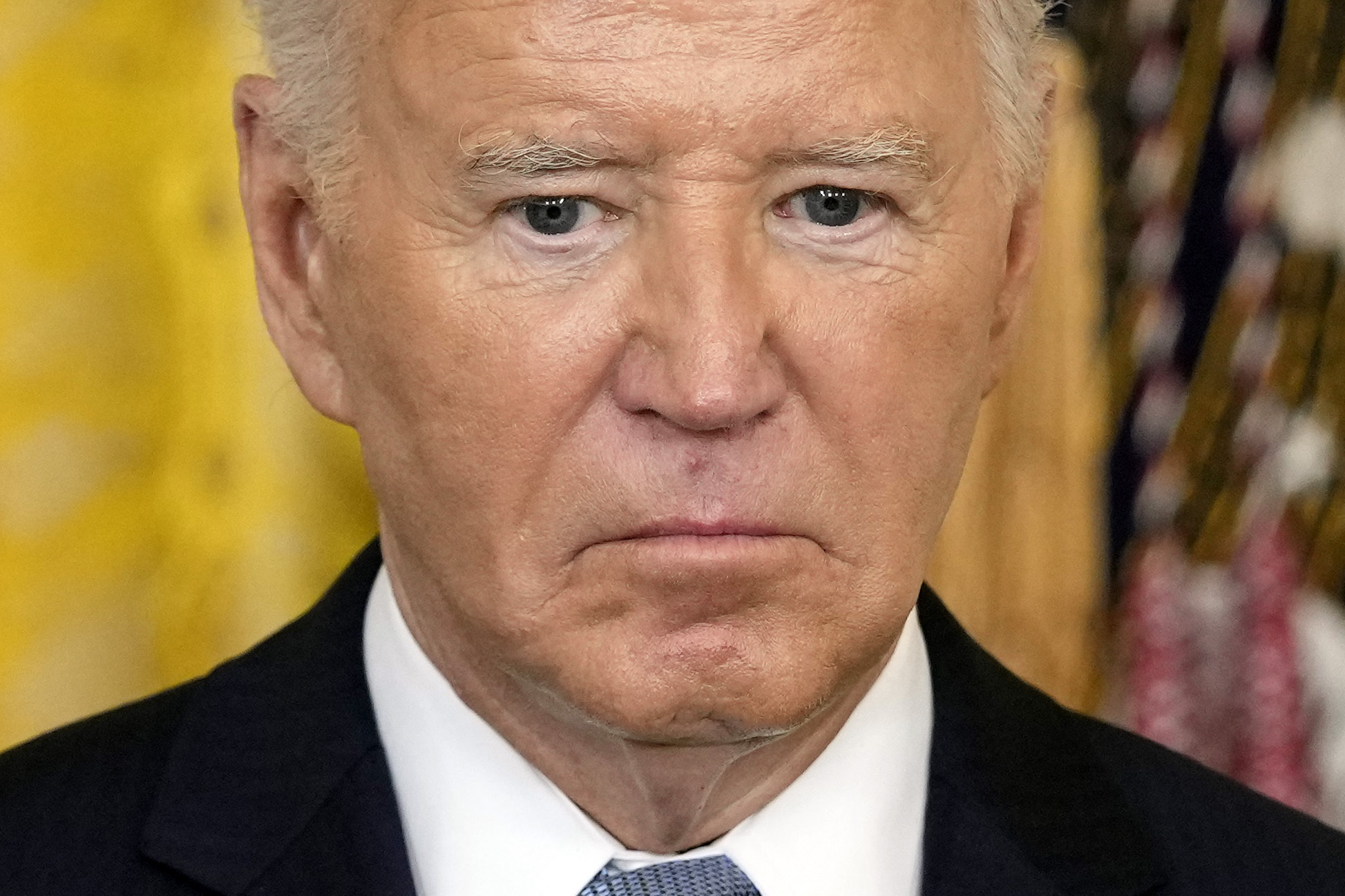 President Joe Biden listens during a Medal of Honor ceremony at the White House in Washington Wednesday,