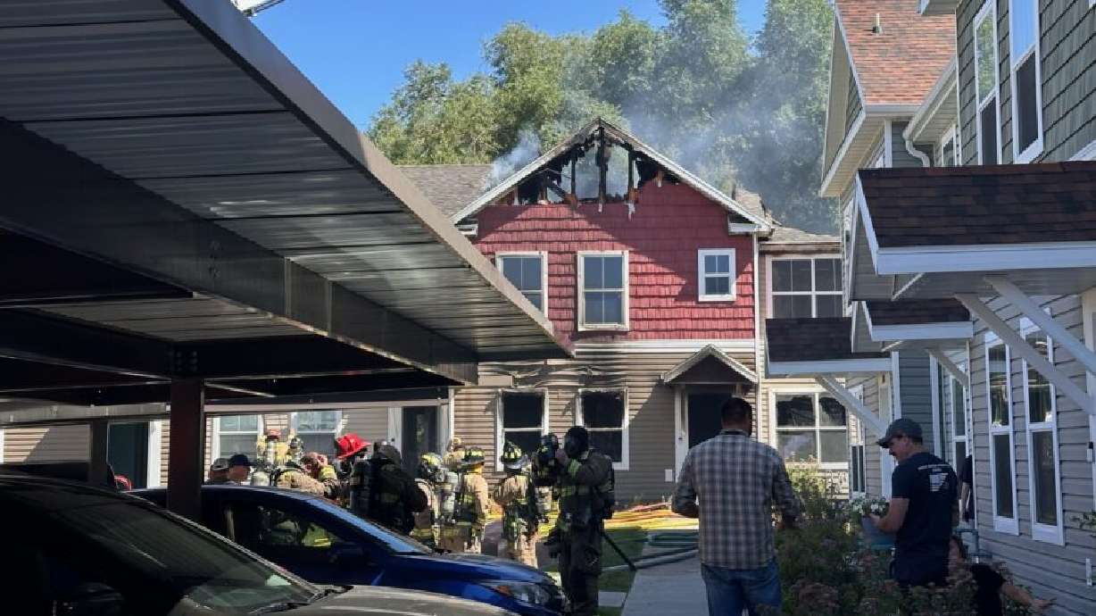 Three families were displaced by a fire at an apartment building in Sunset.