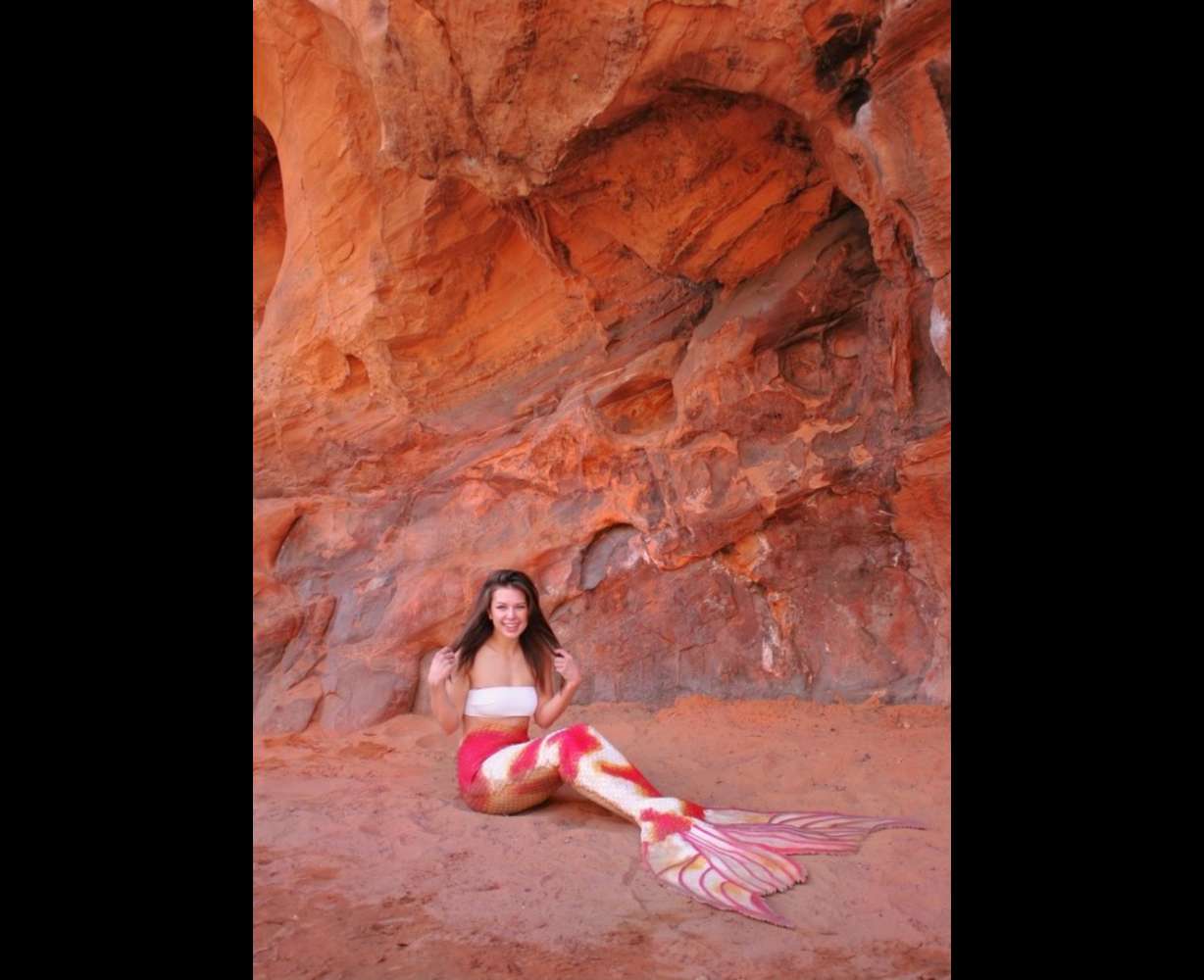 Mermaid Mia Sim competed in the Swiss Merlympics in Geneva, Switzerland in May. As someone who lives in the desert, She uses her mermaid platform to focus on water conservation.