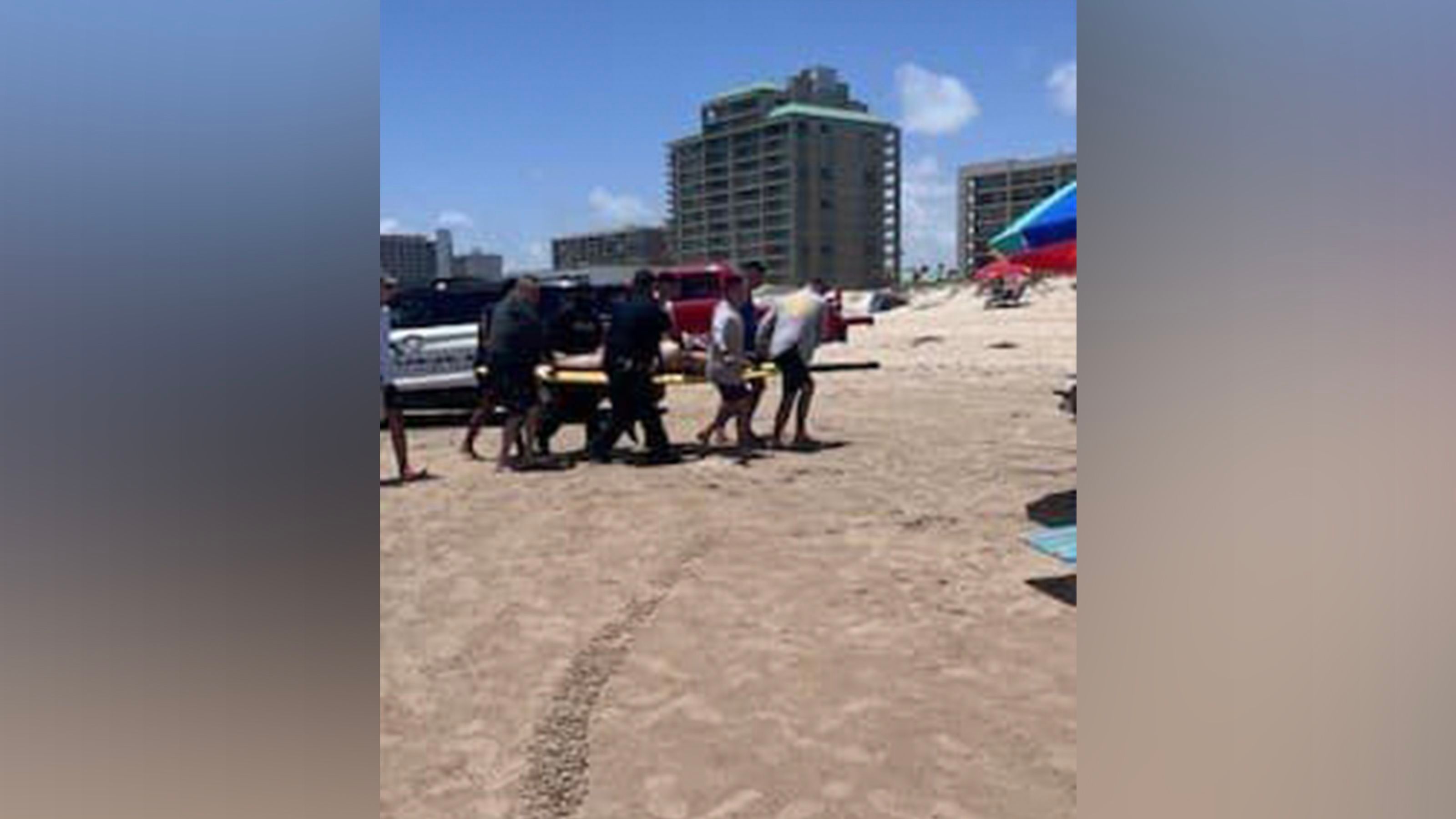 Two off-duty Border Patrol agents helped a victim of a shark attack in Texas Thursday, according to a post from the U.S. Border Patrol Laredo Sector. Several people were bitten by sharks in separate attacks in Texas and Florida.