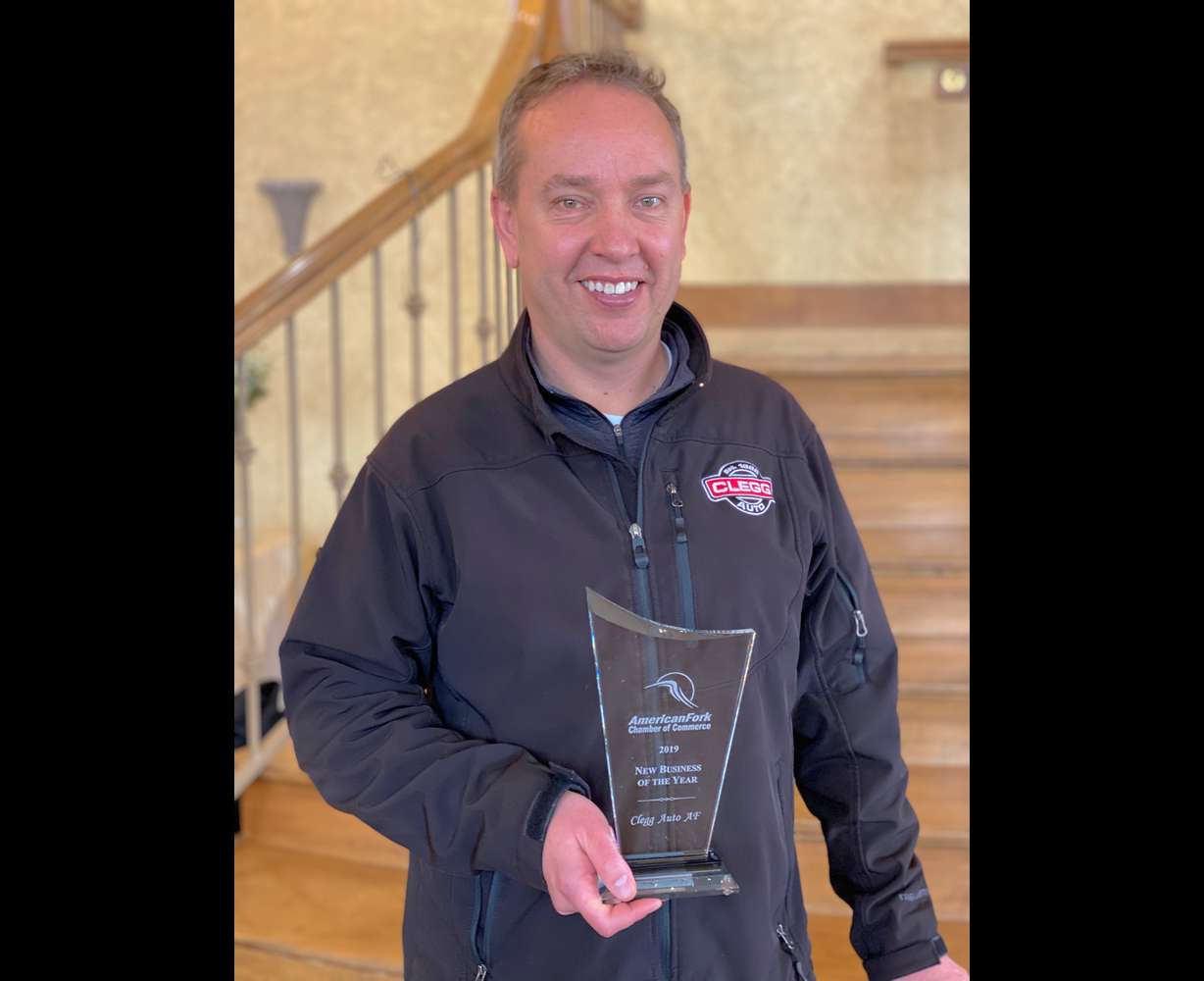Clegg Auto CEO Kevin Clegg received the American Fork Chamber of Commerce's 2019 Best New Business Award.