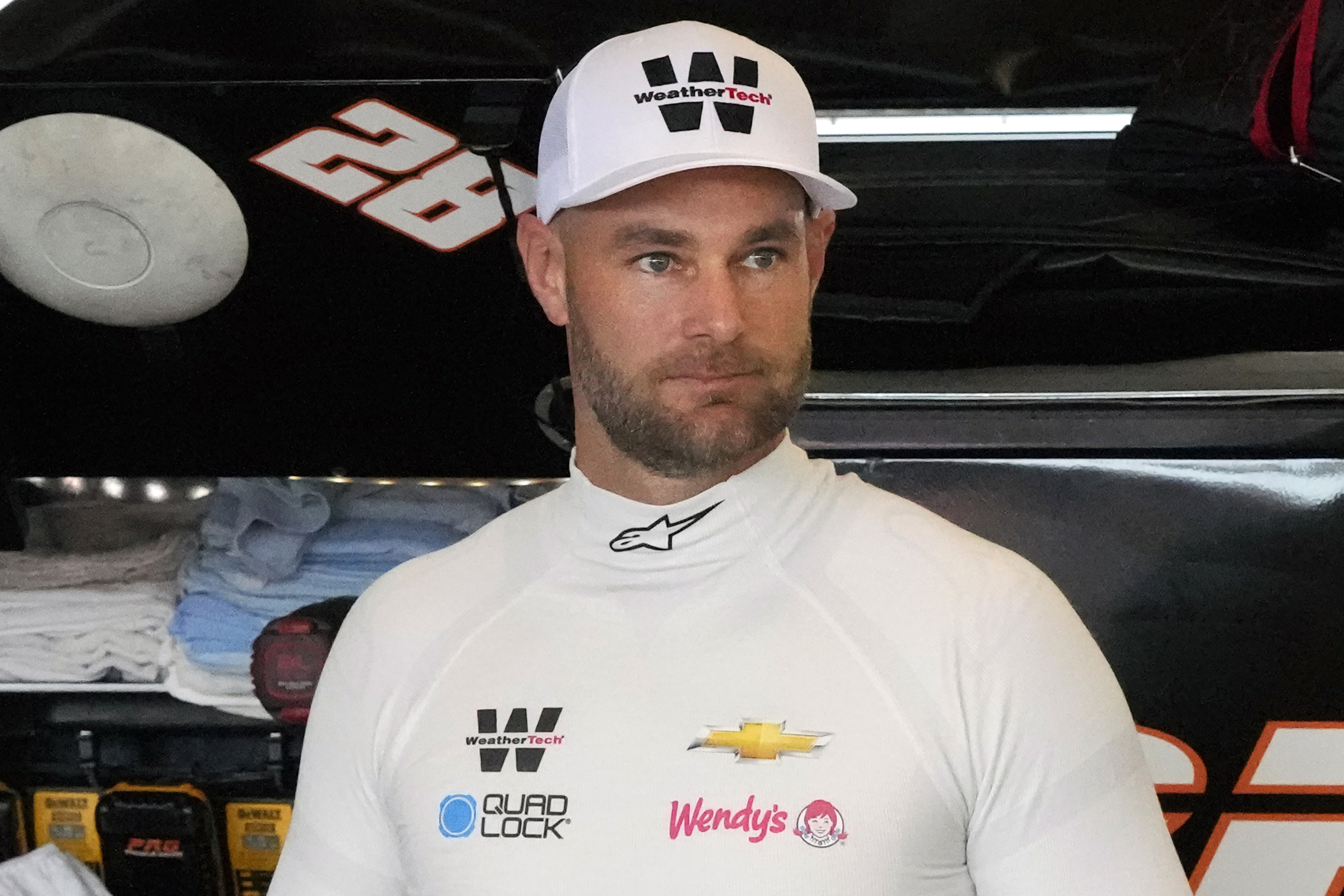 FILE - Shane van Gisbergen gets ready for a practice session for an ARCA Mendards Series auto race at Daytona International Speedway, Feb. 15, 2024, in Daytona Beach, Fla. 