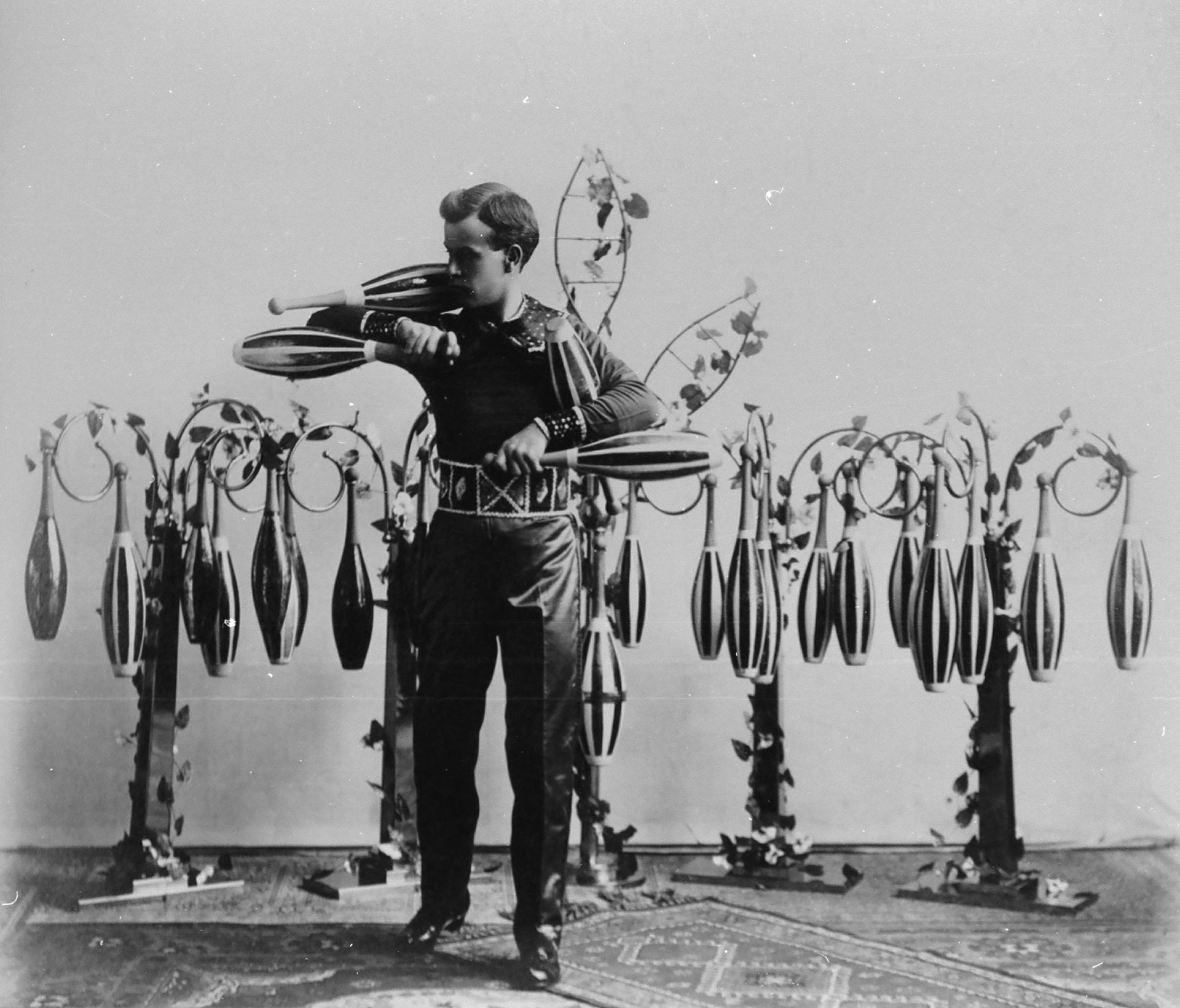 This undated photo shows John Phillip Thomas with his juggling gear.