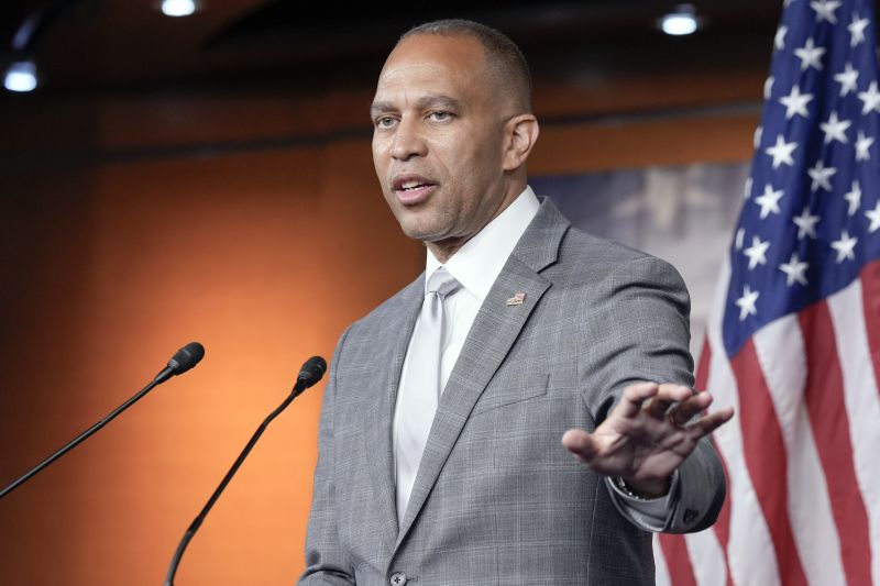 House Minority Leader Hakeem Jeffries, D-N.Y., speaks during his weekly news conference, June 27, on Capitol Hill in Washington.