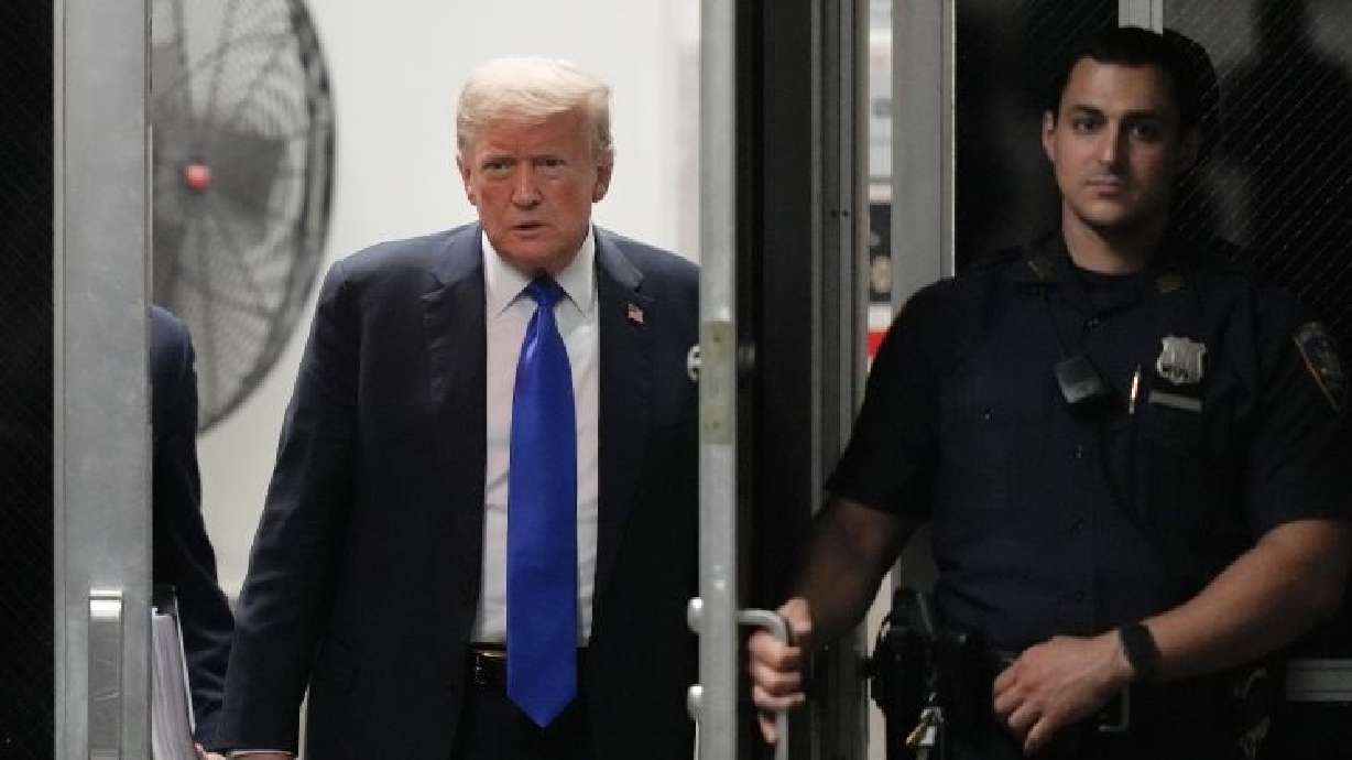 Former President Donald Trump returns to court, May 30 in New York. Americans are about evenly split on whether Trump should face prison time for his recent felony conviction, according to a new poll.