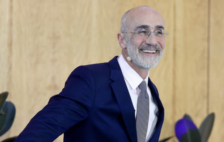 Harvard professor and author Arthur Brooks speaks about happiness at the Gordon B. Hinckley Alumni and Visitors Center at BYU, hosted by the Wheatley Institute, University of Utah and the Marriott School of Business, in Provo on March 28.