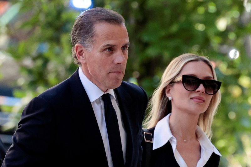 Hunter Biden, son of President Joe Biden, arrives with his wife Melissa Cohen Biden at the federal court in Wilmington, Del., June 10. Hunter Biden withdrew his motion seeking a new trial on federal gun charges.