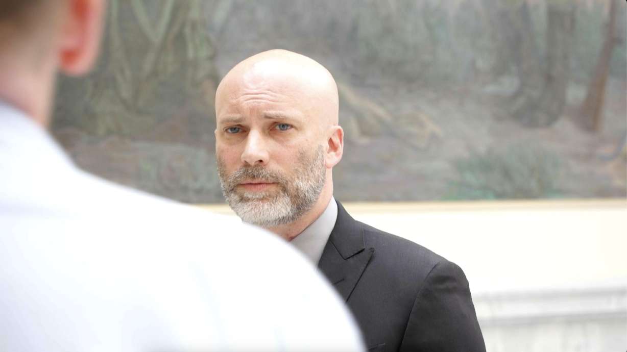 Kevin Franke speaks to reporters at the Capitol in Salt Lake City on July 9 after calling on lawmakers to adopt reforms to child welfare laws. He asked for more transparency from lawmakers Thursday when a panel heard a fatality review report from the Division of Child and Family Services.