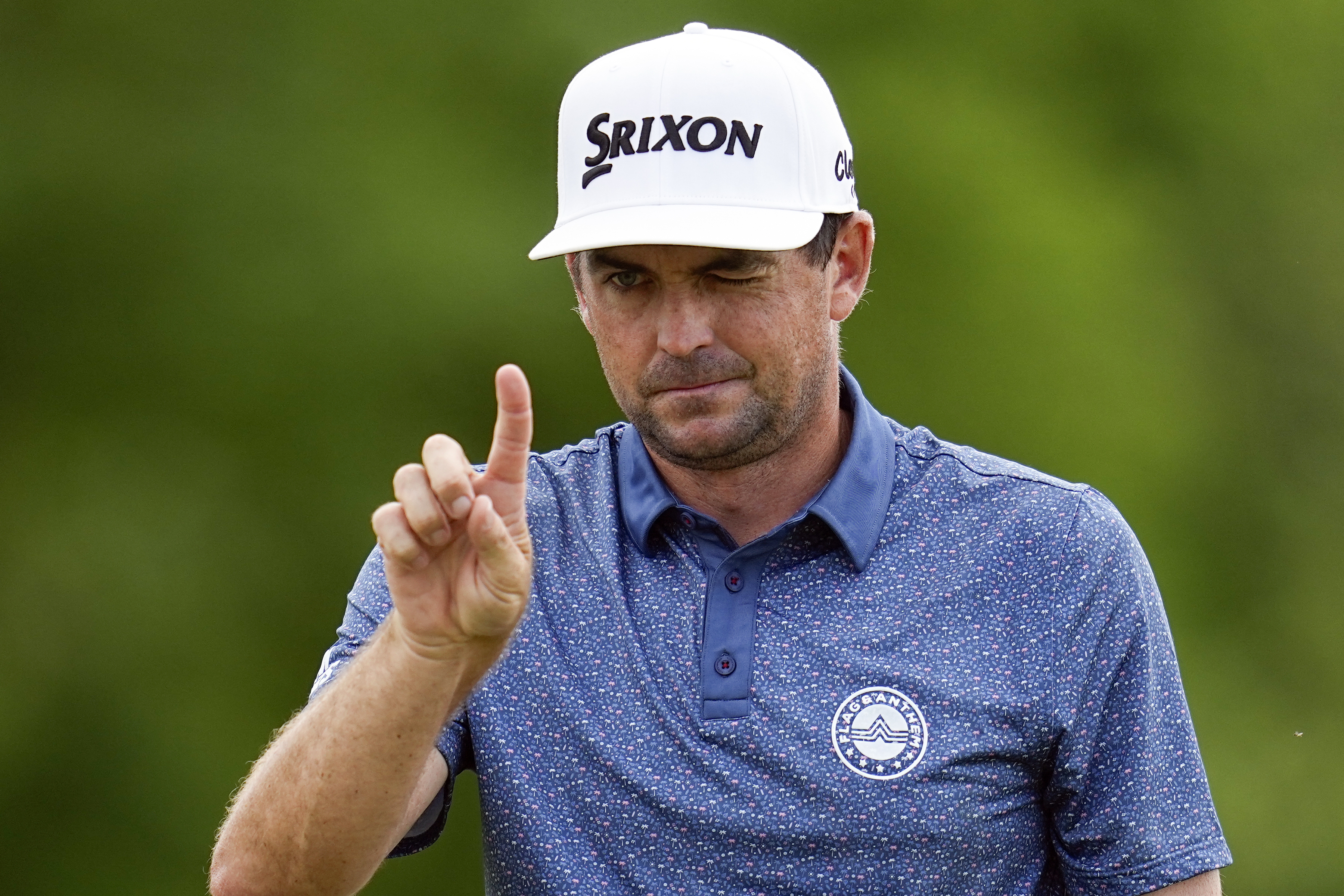 FILE - Keegan Bradley lines up a putt on the first hole during the third round of the PGA Championship golf tournament at the Valhalla Golf Club, Saturday, May 18, 2024, in Louisville, Ky. Bradley was selected as U.S. Ryder Cup captain for 2025, The PGA of America announced Monday, July 8, 2024.