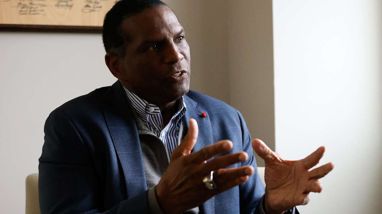 Rep. Burgess Owens, R-Utah, answers interview questions at his office in West Jordan, on Jan. 5. Owens is co-sponsoring a bill that could put federal regulations on the chopping block.