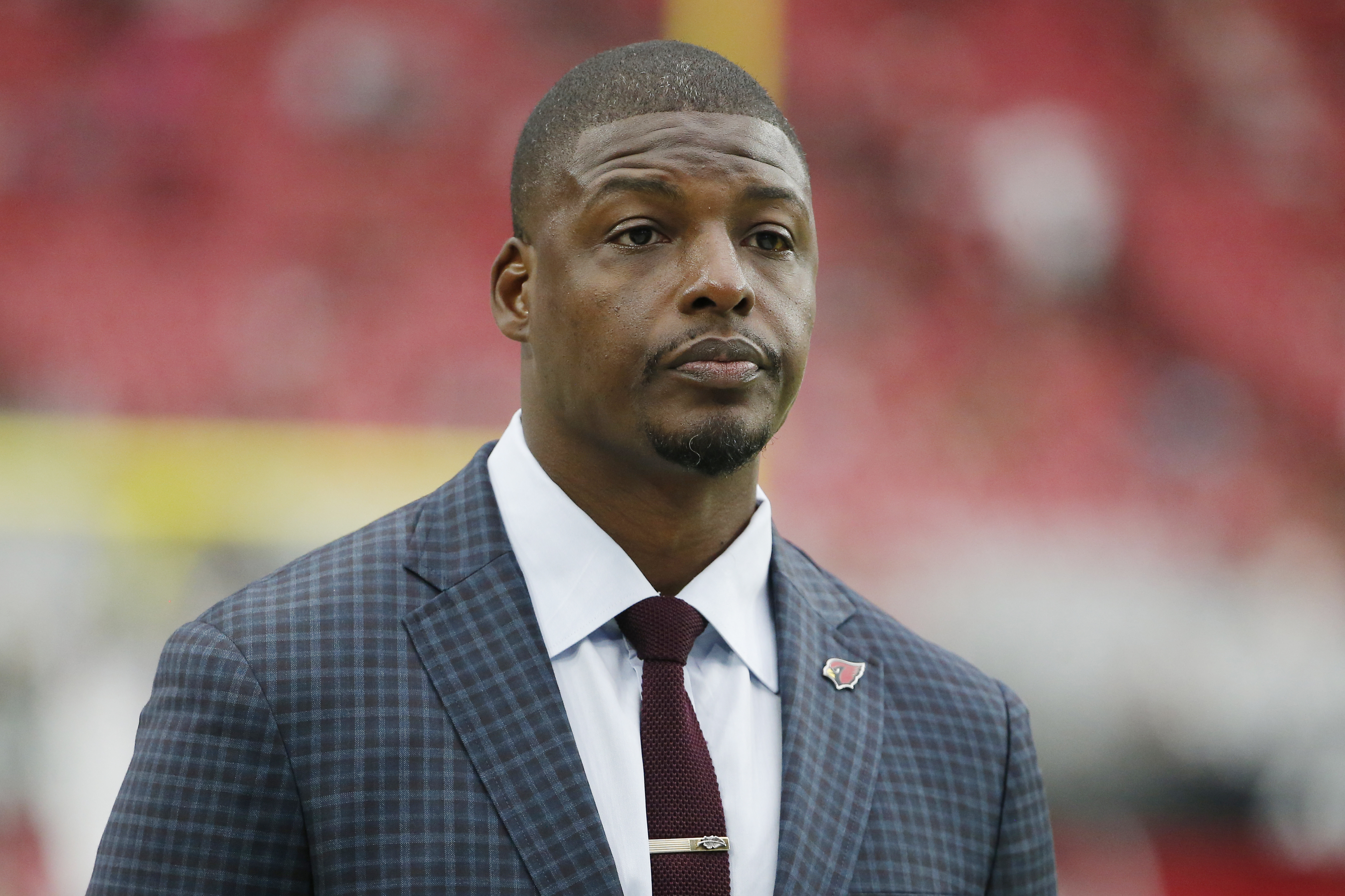 FILE - Arizona Cardinals Adrian Wilson during an NFL football game against the Atlanta Falcons, Sunday, Oct. 13, 2019, in Glendale, Ariz. Wilson was arrested in Arizona on June 1, 2024, on charges of assault, property damage and disorderly conduct, according to the Scottsdale Police Department. 