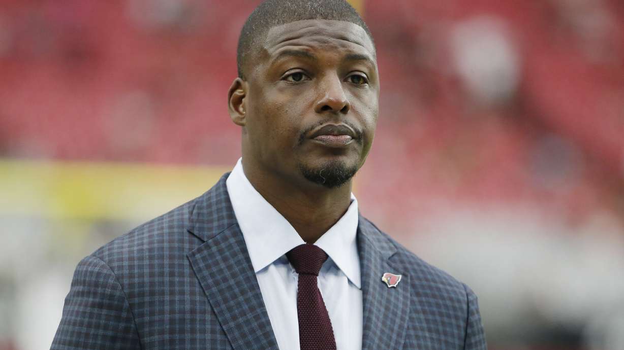 FILE - Arizona Cardinals Adrian Wilson during an NFL football game against the Atlanta Falcons, Sunday, Oct. 13, 2019, in Glendale, Ariz. Wilson was arrested in Arizona on June 1, 2024, on charges of assault, property damage and disorderly conduct, according to the Scottsdale Police Department.