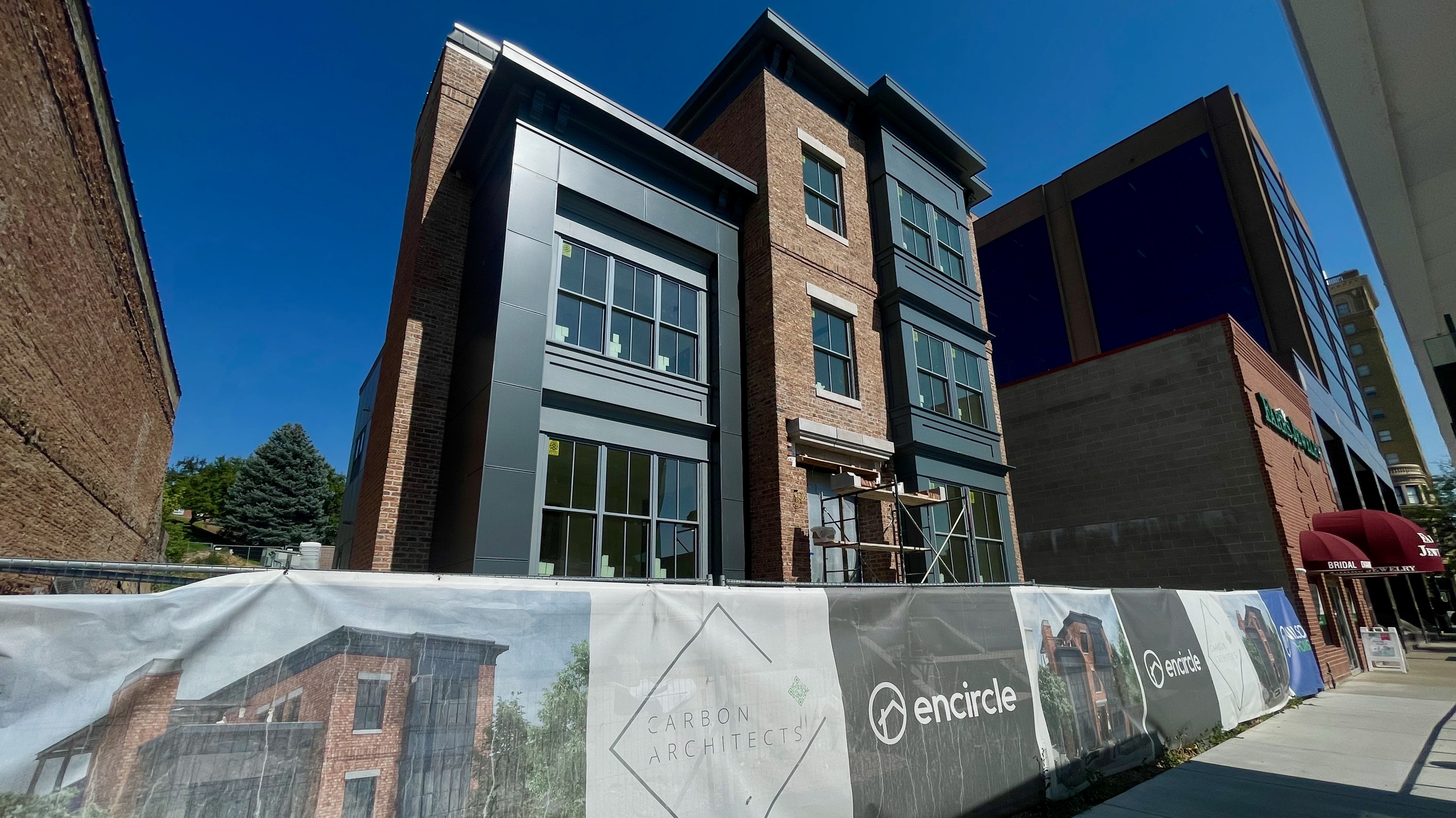 The Encircle facility taking shape at 2458 Washington Blvd. in Ogden, pictured on Tuesday. Construction was originally planned to have been done by early 2022; it now advances and should be complete by the fall.