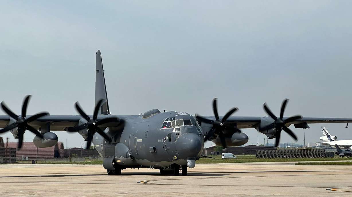 A U.S. Air Force AC-130J taxis at Osan Air Base, South Korea, during an exercise in early June. Washington has kept a steady stream of hardware heading to South Korea for land, air and sea exercises.