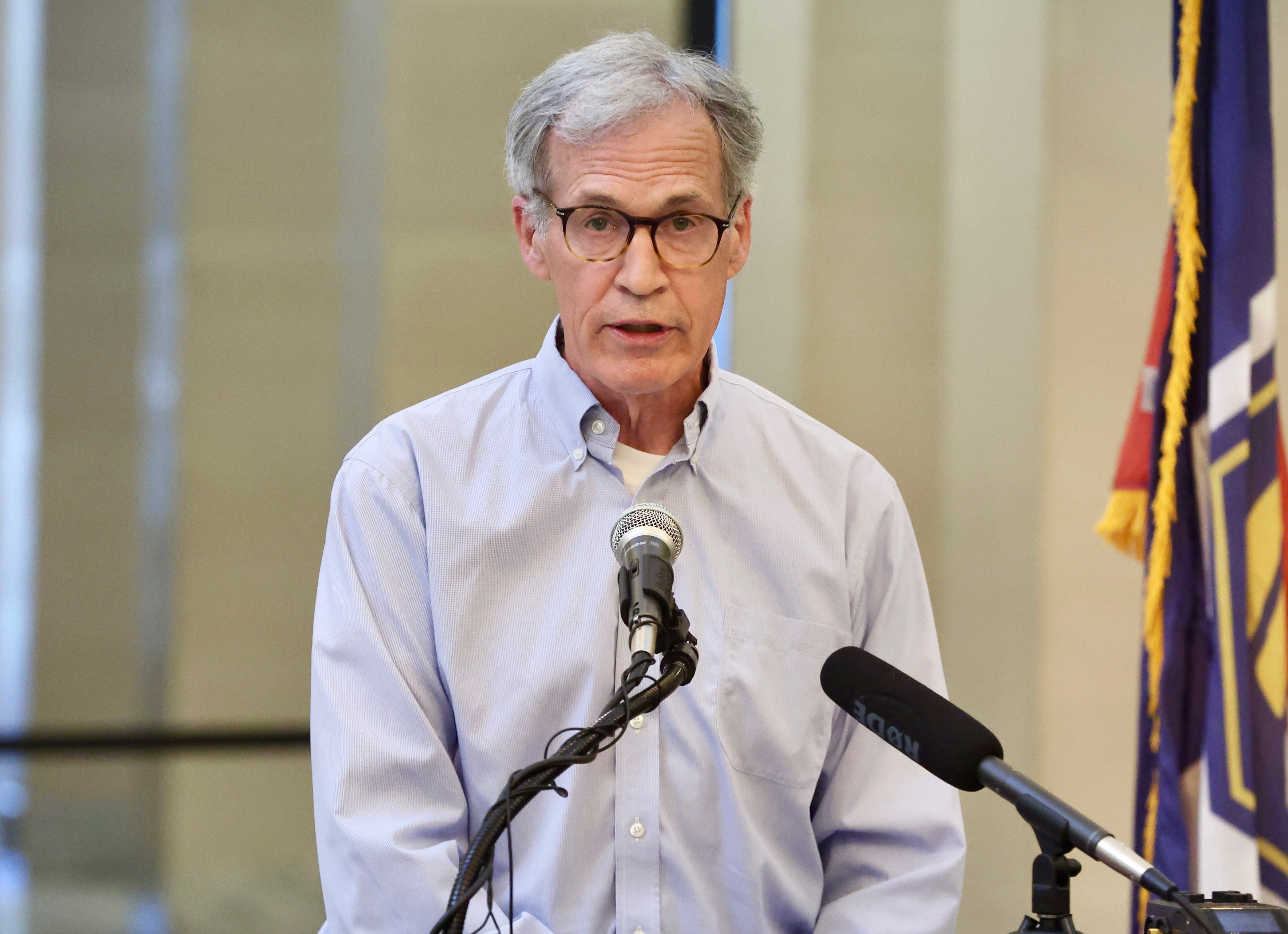 Malcolm Reid, a plaintiff in a lawsuit challenging Utah's congressional voting maps, speaks at a press conference at the Capitol in Salt Lake City on Thursday.