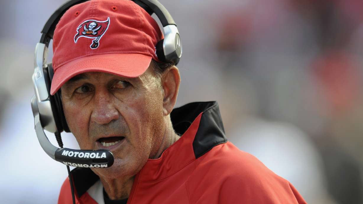 FILE - Tampa Bay Buccaneers defensive coordinator Monte Kiffin looks on during an NFL wildcard football playoff game against the New York Giants, Sunday Jan 6, 2008 in Tampa, Fla. Kiffin, a long-time NFL assistant coach whose Buccaneers defenses routinely ranked among the league’s best, died Thursday, July 11, 2024. He was 84.