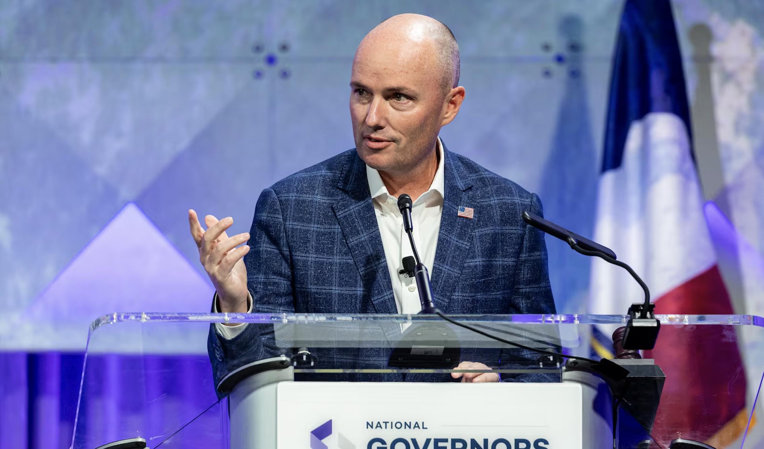 Utah Gov. Spencer Cox speaks at the Grand America Hotel in Salt Lake City on Thursday. A study measured the impact of the "Disagree Better" campaign.