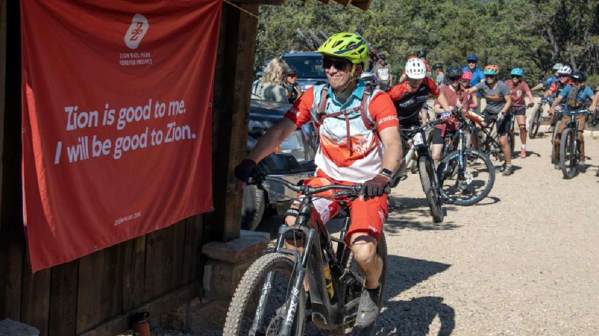 The Applecross Phase II Mountain Bike Trail is completed east of Zion National Park, Tuesday. The opportunity to explore East Zion’s wilderness has expanded with the completion of phase two of the trail.