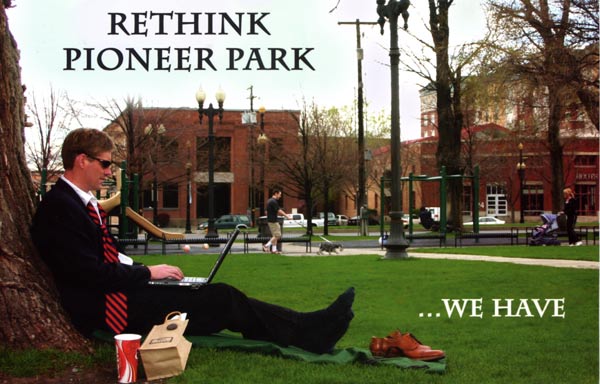 Postcard Invites People to "Rethink" Pioneer Park