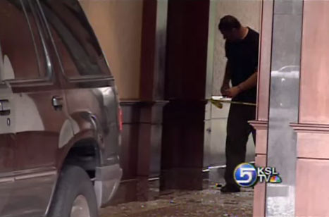 Woman Chases Man Through Building with SUV