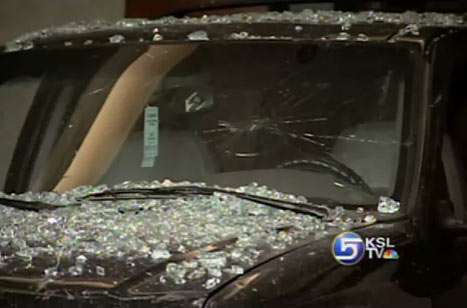 Woman Chases Man Through Building with SUV