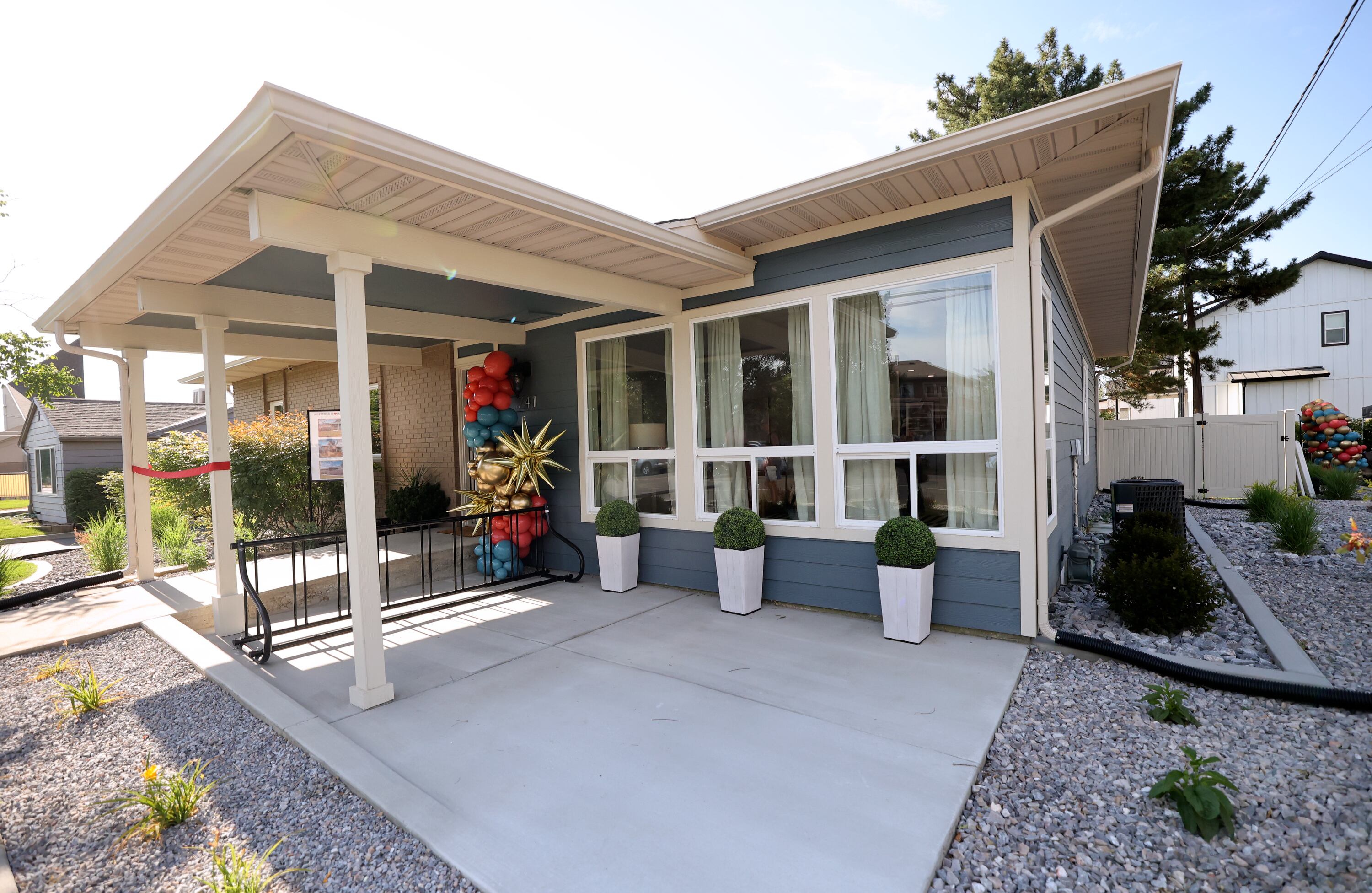 A renovated Milestone Transitional Living Program house pictured in Sandy on July 15. The house will provide housing for young adults ages 18-21 who are at risk of or experiencing homelessness.