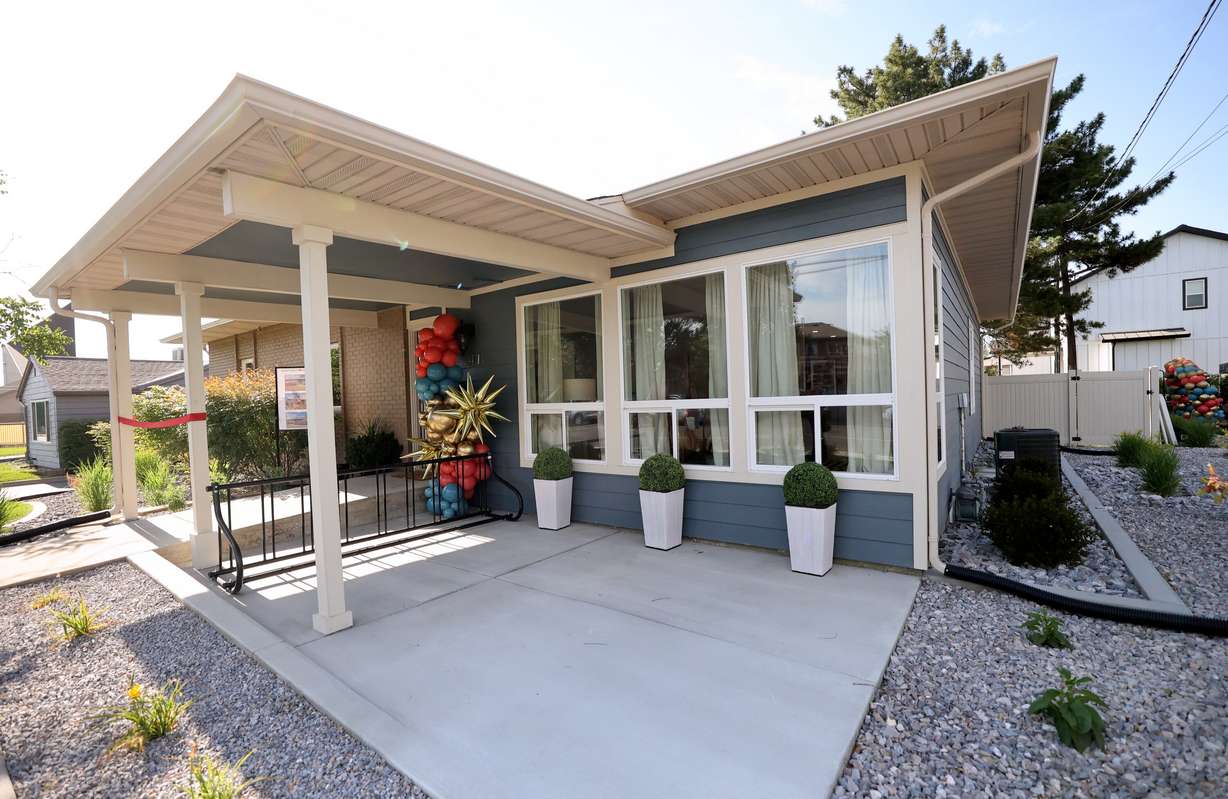 A renovated Milestone Transitional Living Program house pictured in Sandy on July 15. The house will provide housing for young adults ages 18-21 who are at risk of or experiencing homelessness.