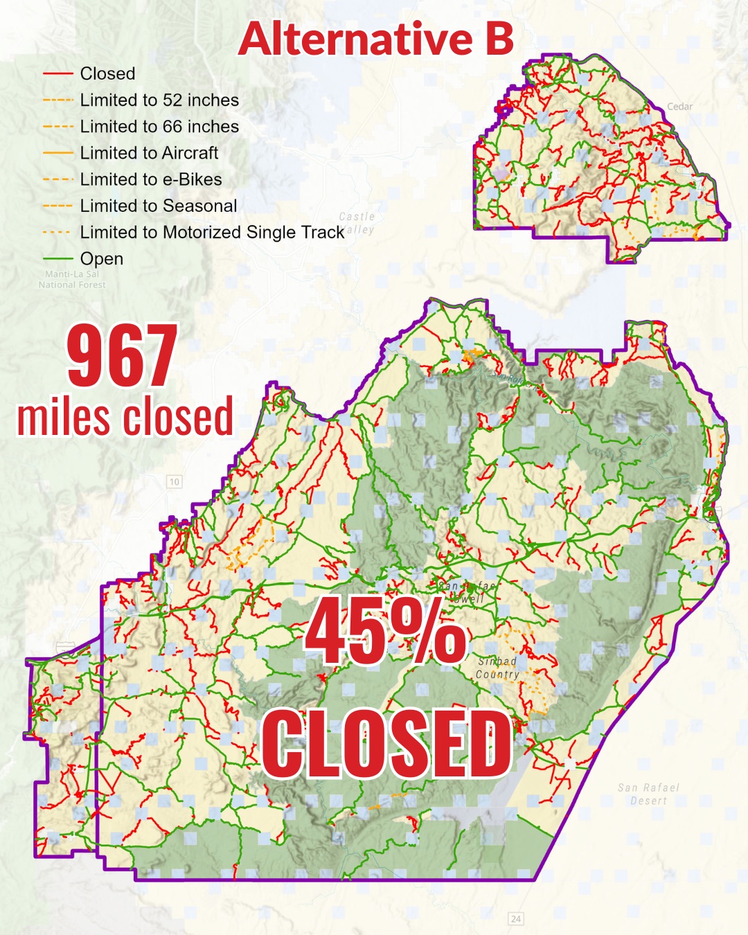 Act now: BLM proposes to close 967 miles of road in the San Rafael Swell